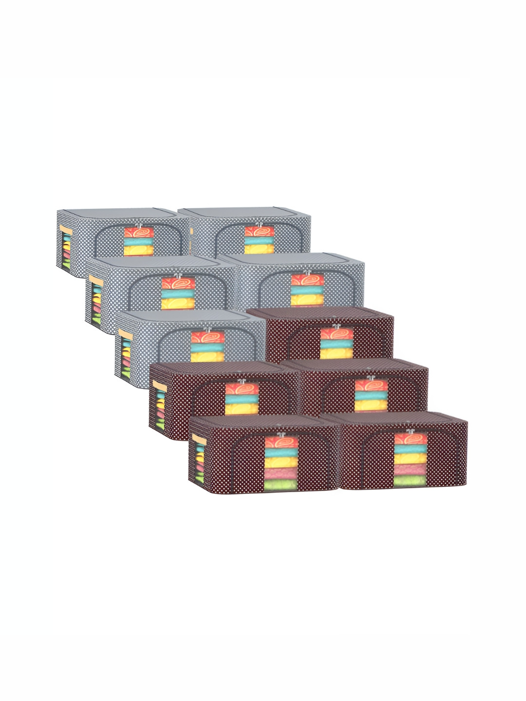 

Kuber Industries Grey 10 Pieces Regular Drawer Organisers
