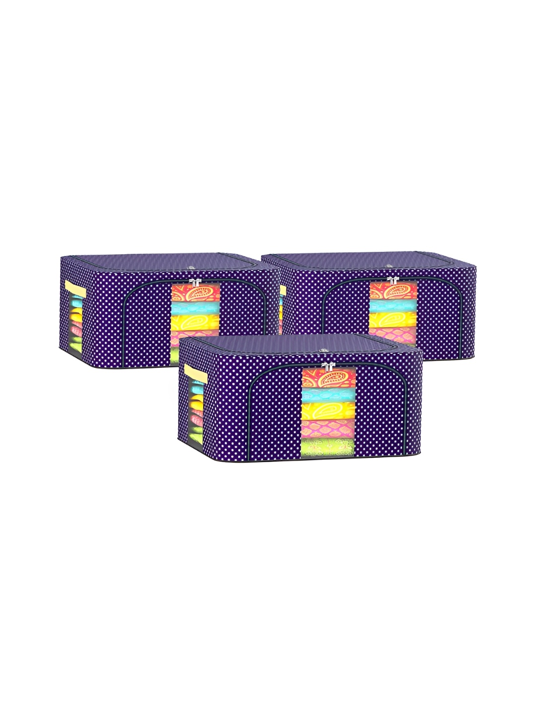 

Kuber Industries Blue & Grey 3 Pieces Printed Drawer Organisers