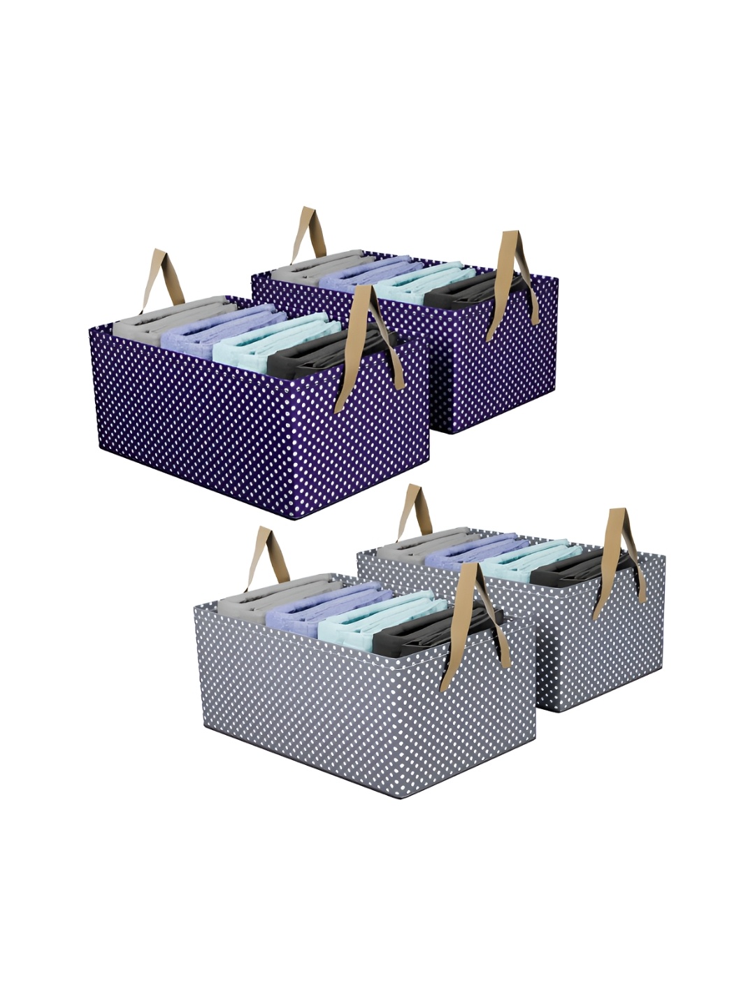 

Kuber Industries Blue & Grey 4 Pieces Regular Drawer Organiser