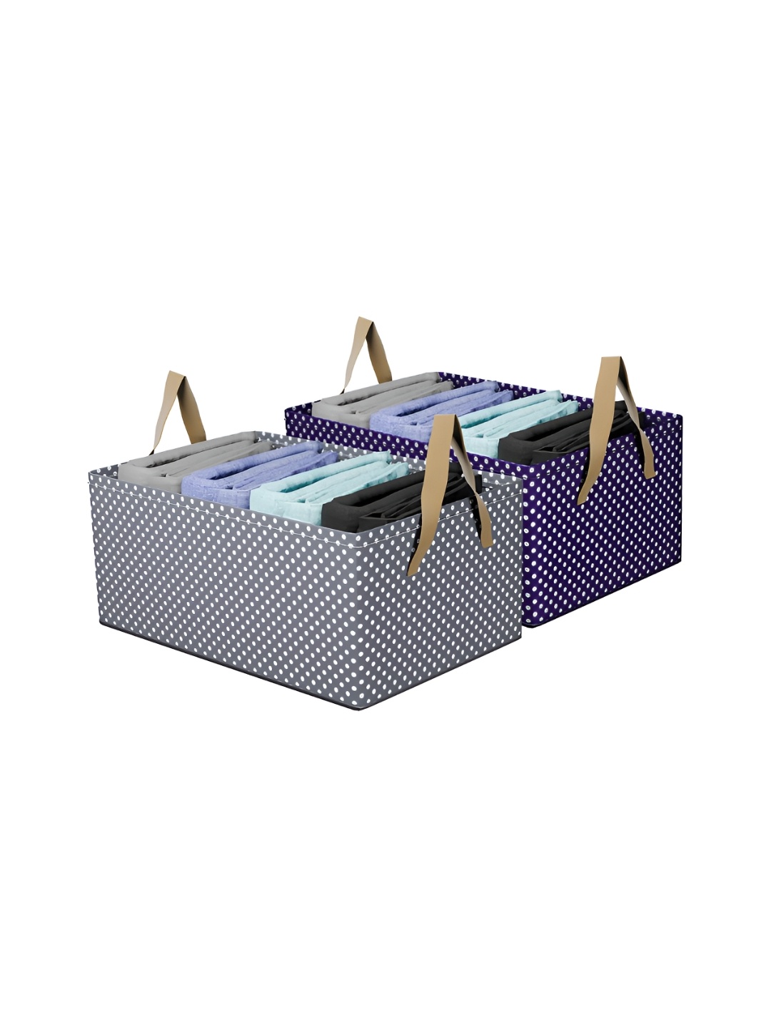 

Kuber Industries Blue & Grey 2 Pieces Printed Multi-Utility Organisers