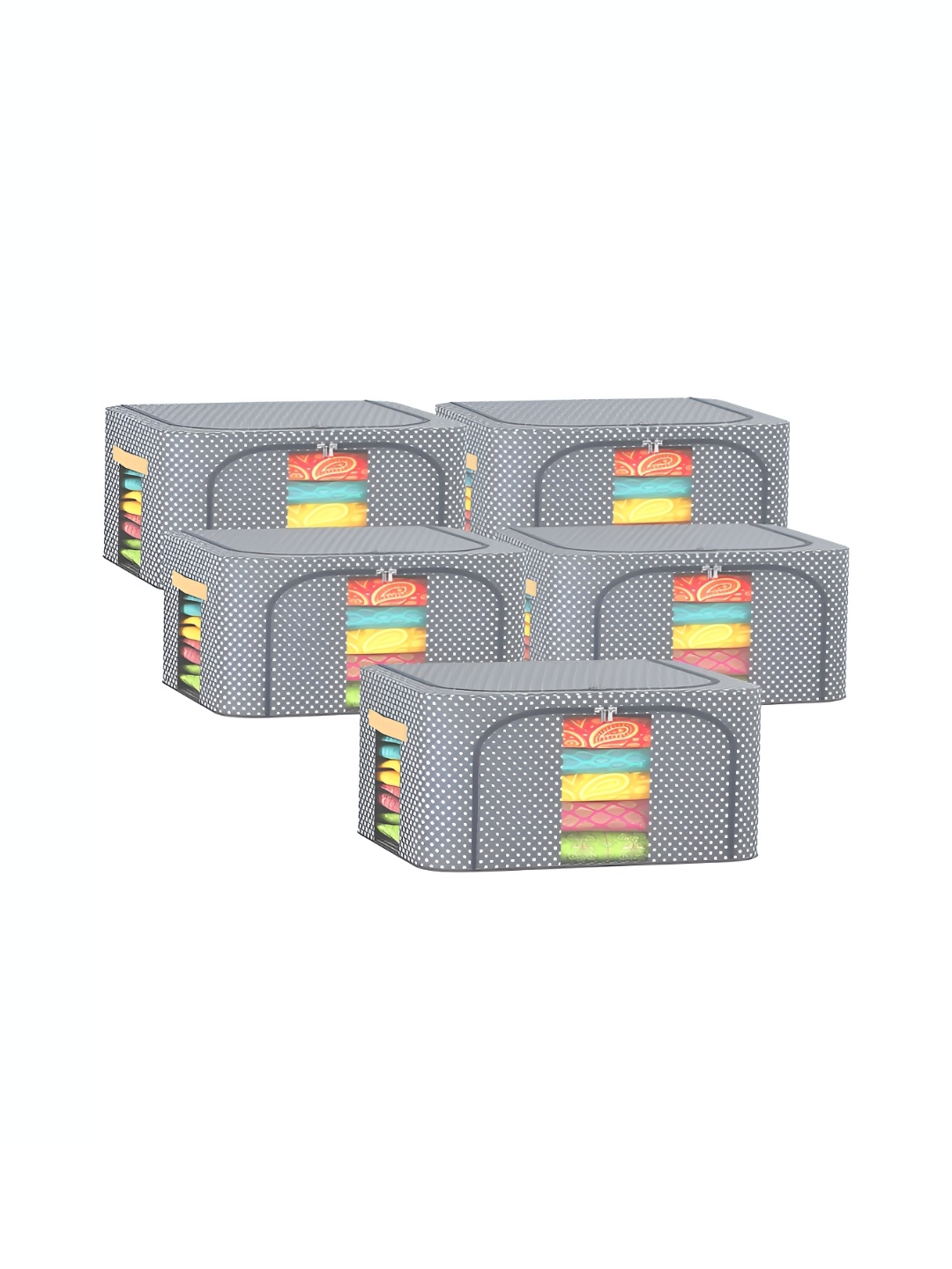 

Kuber Industries Grey & White 5 Pieces Regular Drawer Organisers