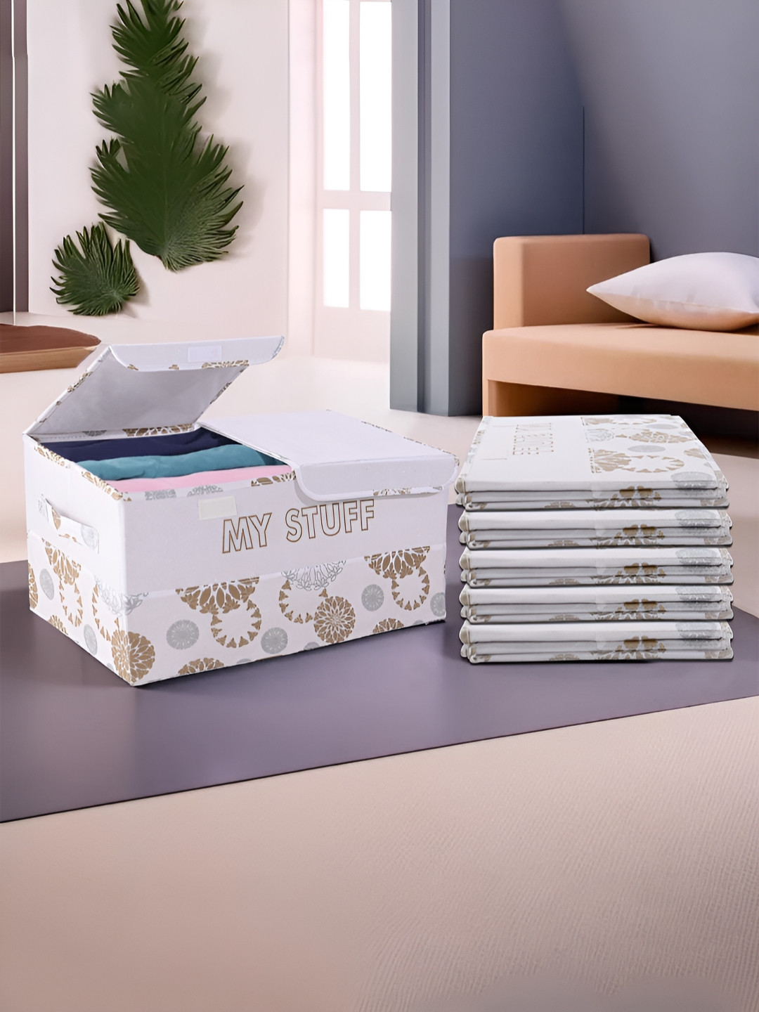 

Kuber Industries White 6 Pieces Regular Wardrobe Organisers