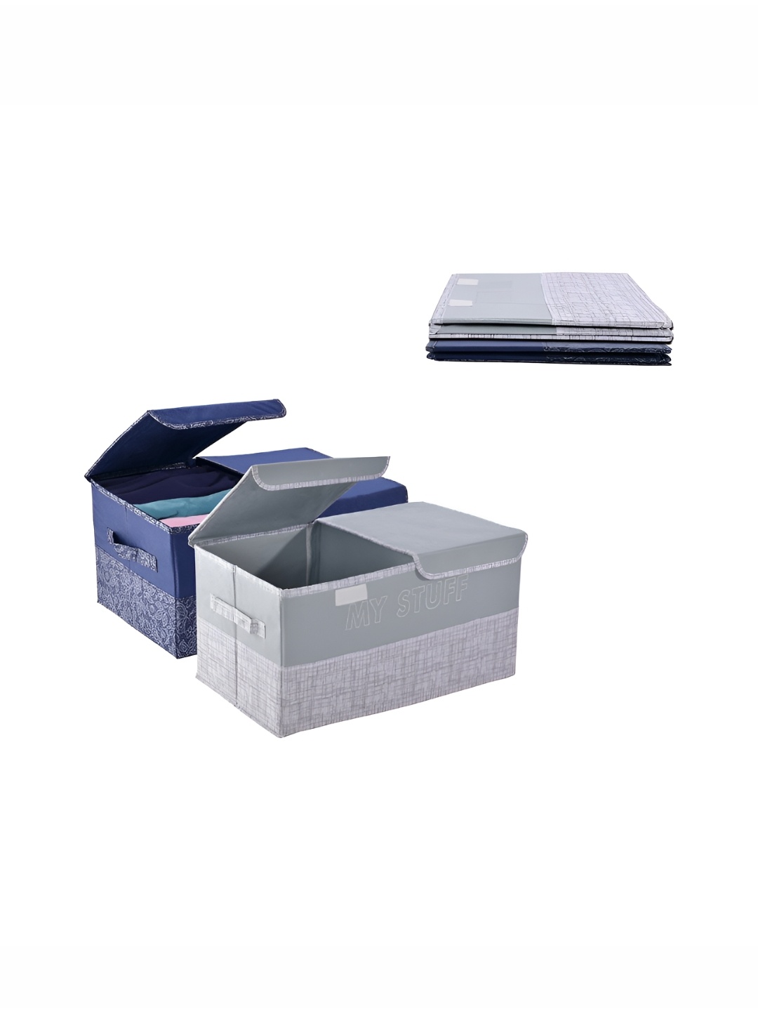 

Kuber Industries Grey & Blue 4 Pieces Regular Drawer Organiser