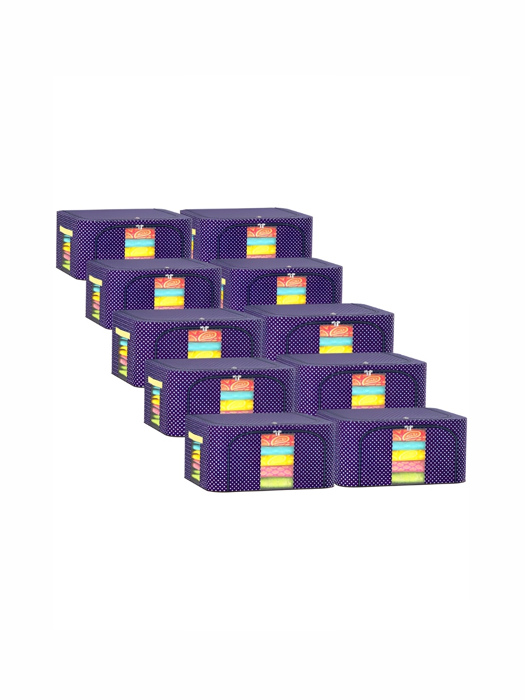 

Kuber Industries Blue 10 Pieces Printed Water Proof Drawer Organisers