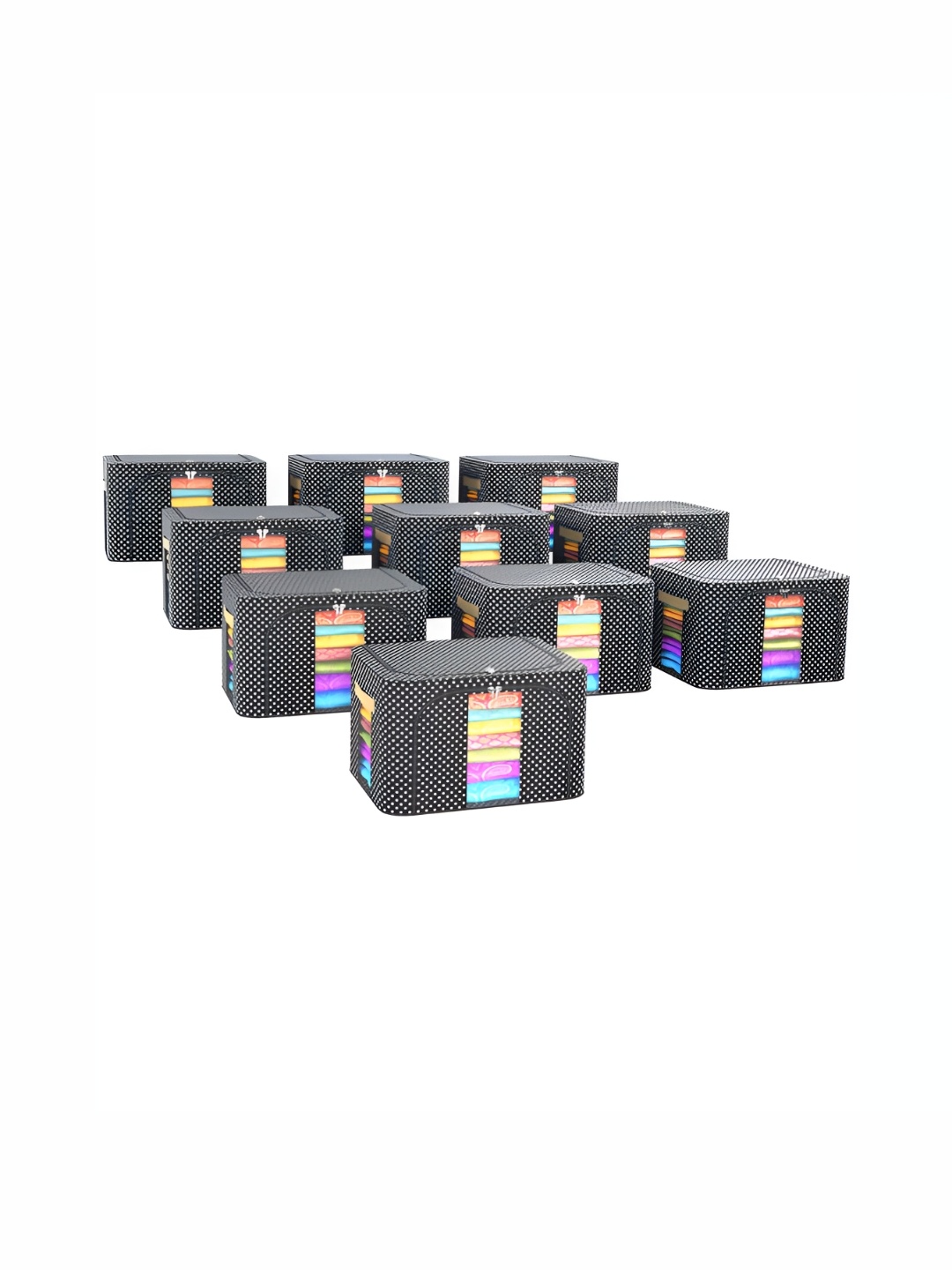 

Kuber Industries Black 10 Pieces Waterproof Parachute Drawer Organisers