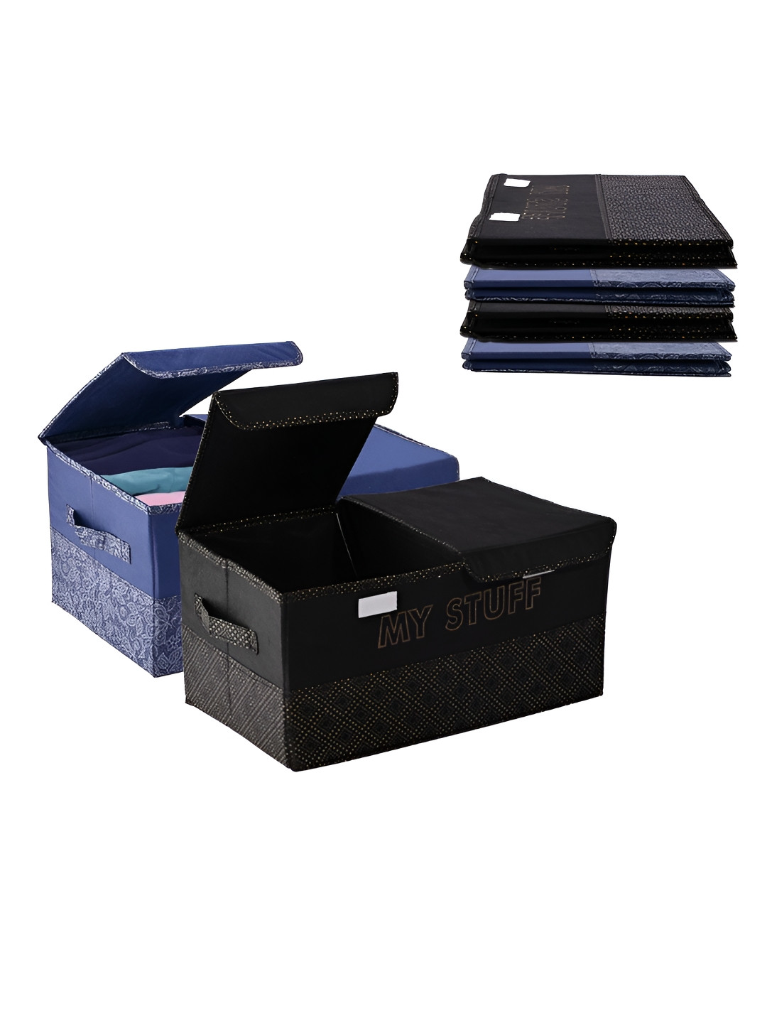 

Kuber Industries Navy Blue 6 Pieces Regular Drawer Organisers
