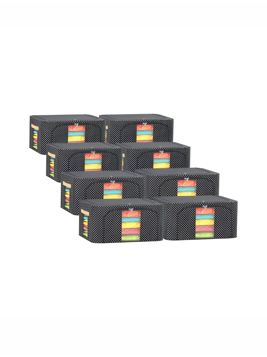 

Kuber Industries Black & White 8 Pieces Printed Regular Drawer Organiser