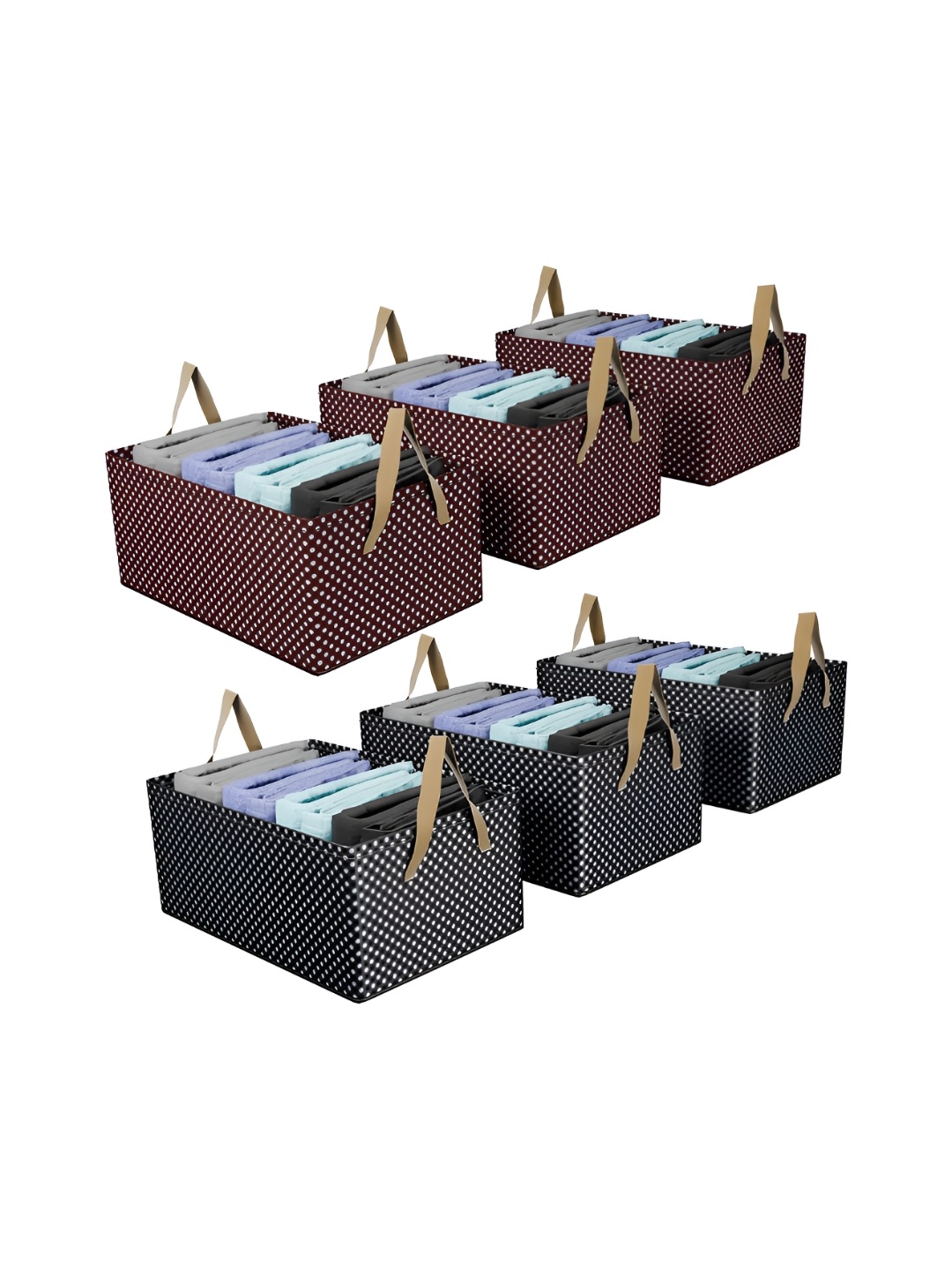 

Kuber Industries Black 6 Pieces Regular Drawer Organisers
