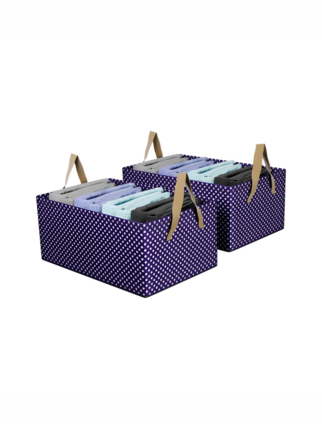 

Kuber Industries Blue & White 2 Pieces Printed Drawer Organisers