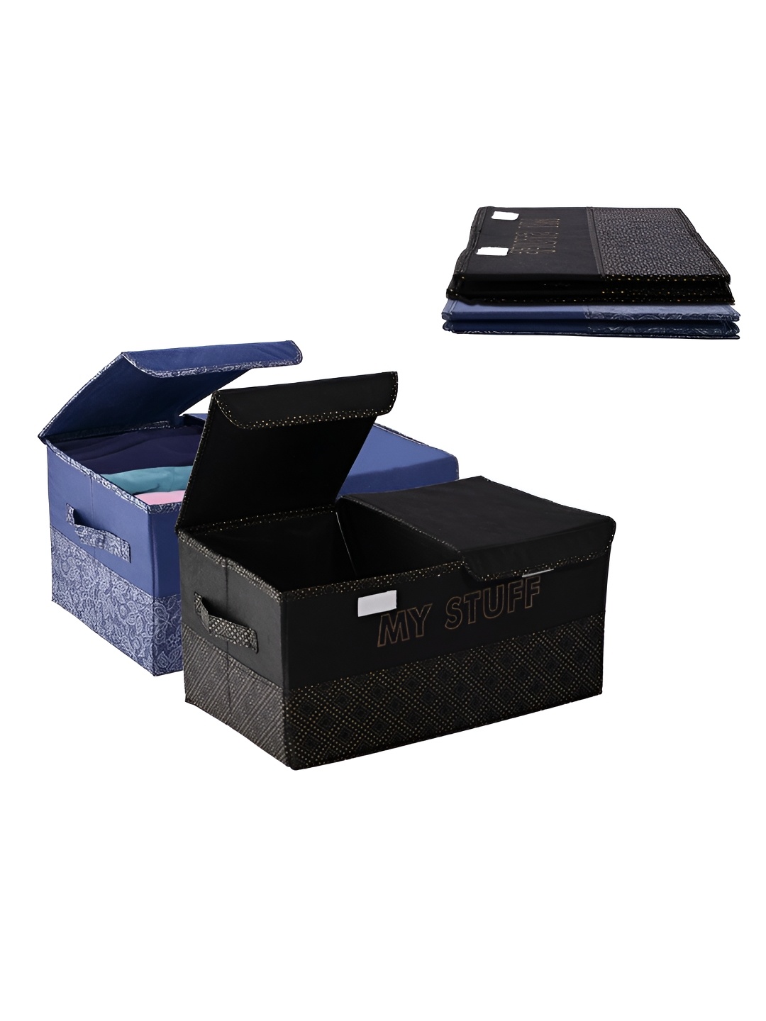 

Kuber Industries Navy Blue 4 Pieces Regular Drawer Organisers