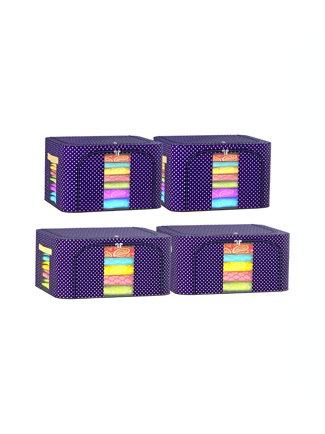 

Kuber Industries Blue 4 Pieces Printed Regular Drawer Organiser