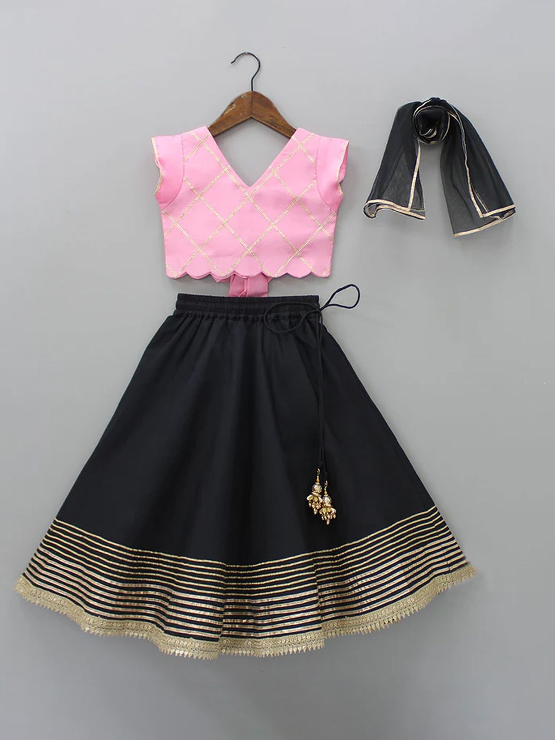 

BAESD Girls Ready To Wear Lehenga & Blouse With Dupatta, Pink