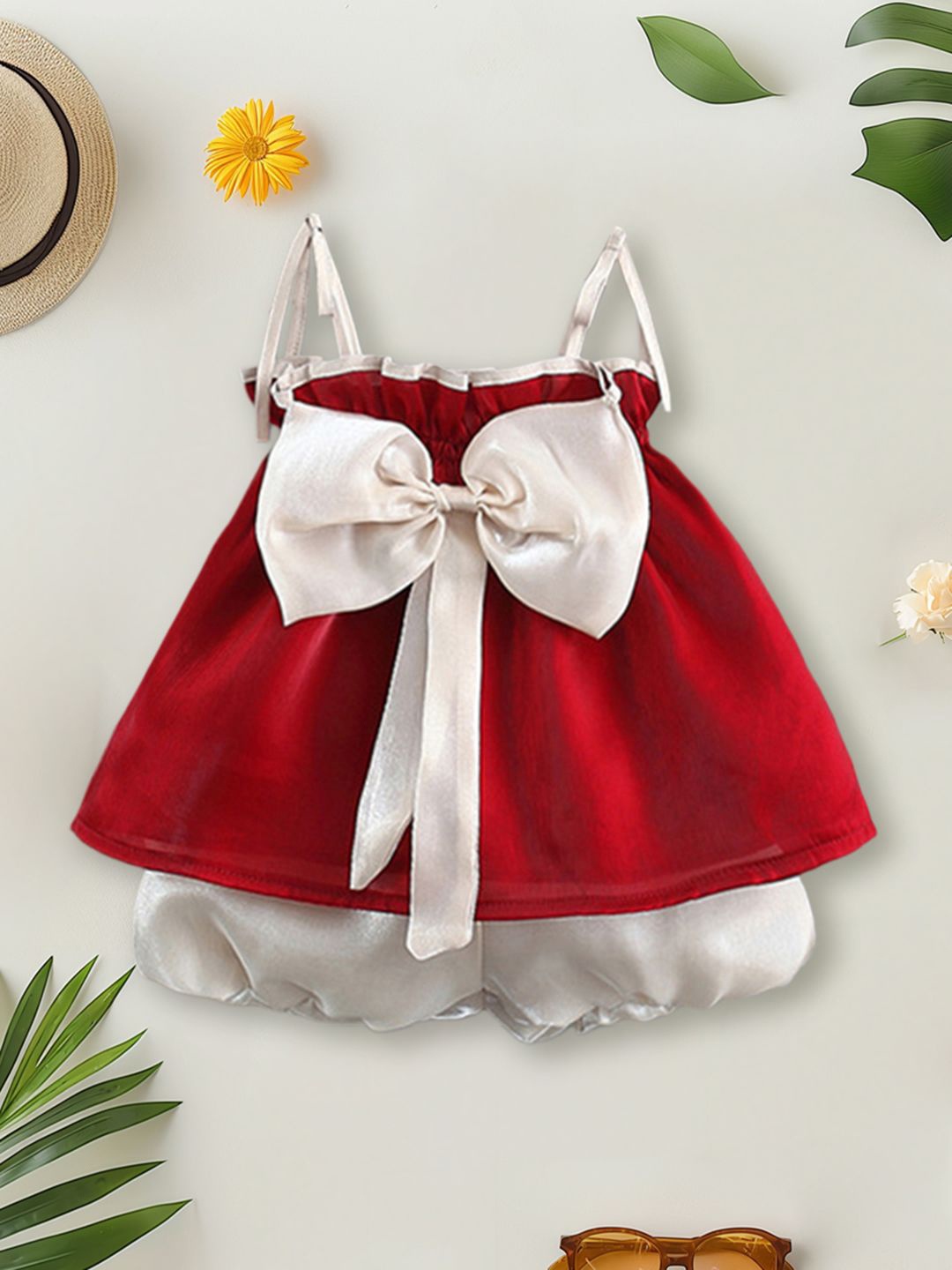 

INCLUD Girls Top With Shorts, Red