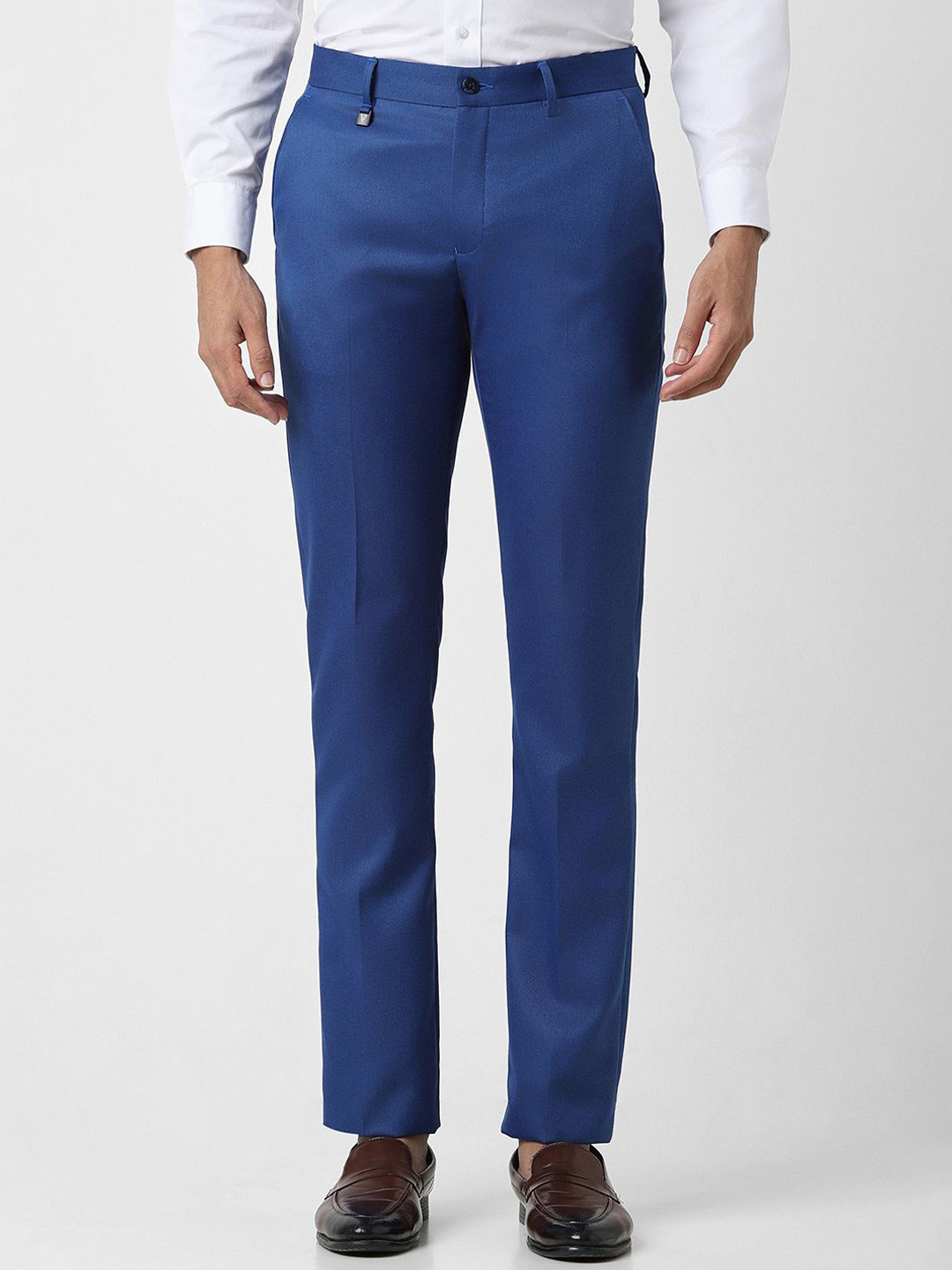 

V Dot Men Skinny Fit Trousers, Blue