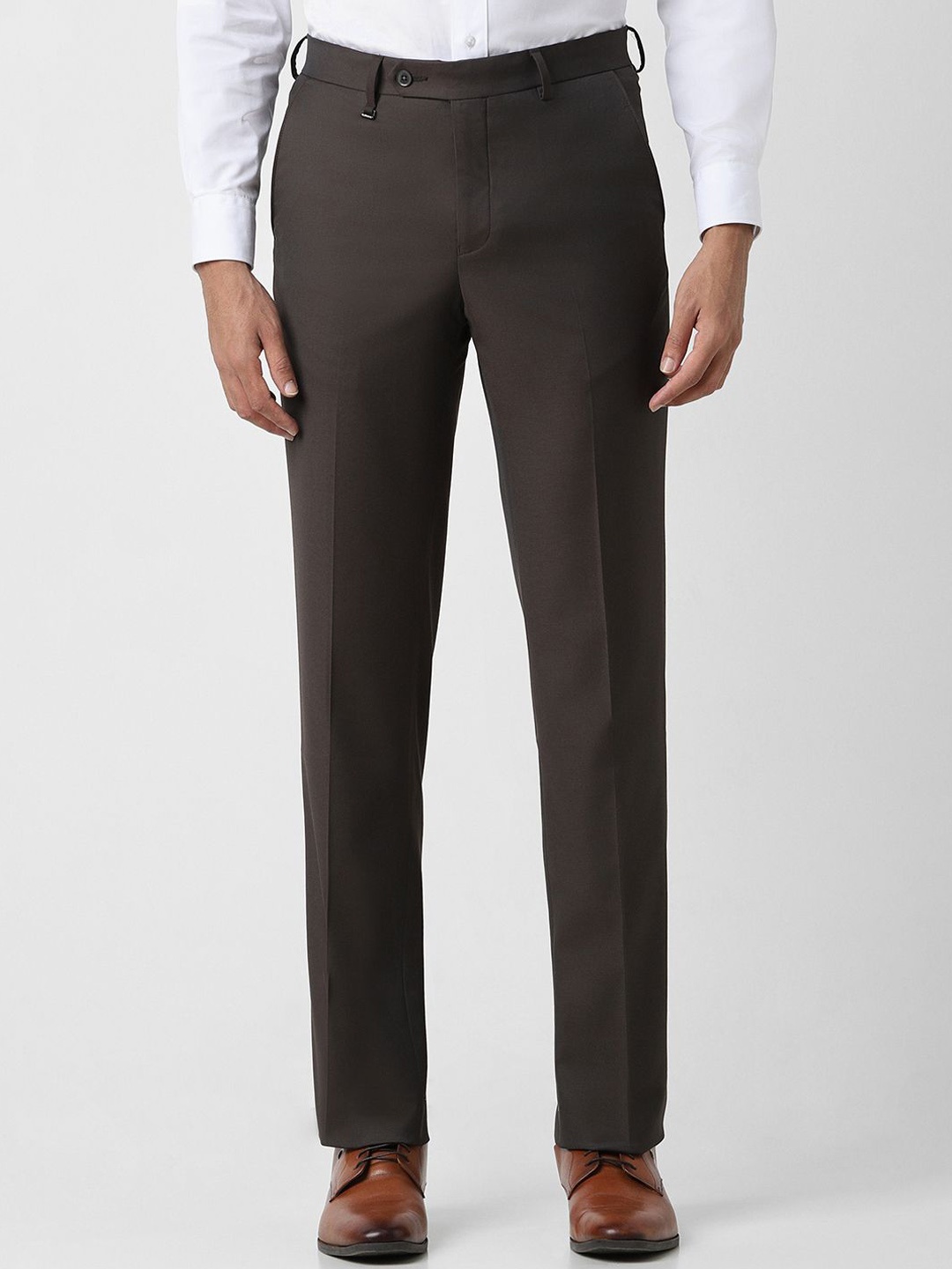 

Van Heusen Men Textured Trousers, Brown