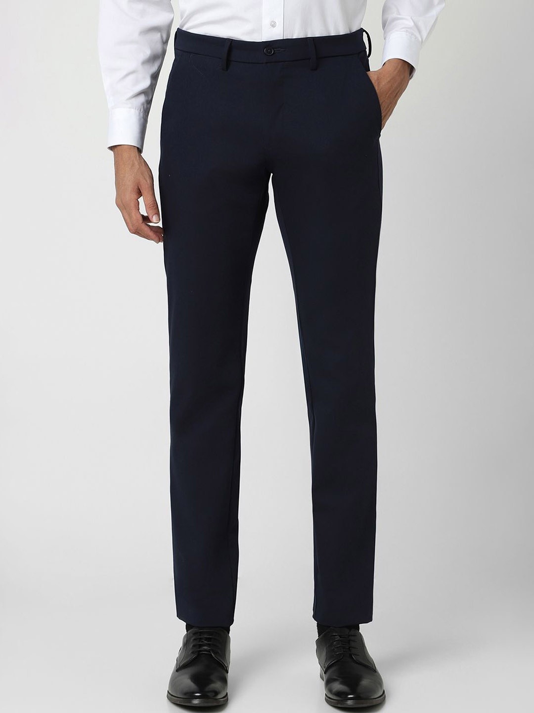 

Van Heusen Men Slim Fit Formal Trousers, Navy blue