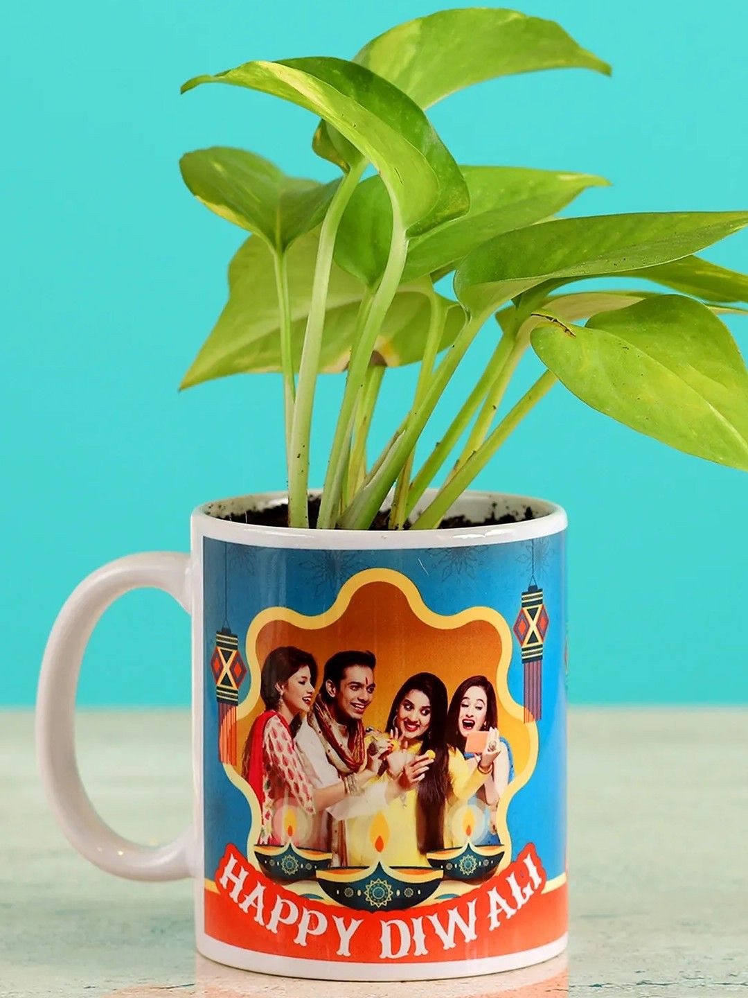 

fnp Green Money Plant With Mug
