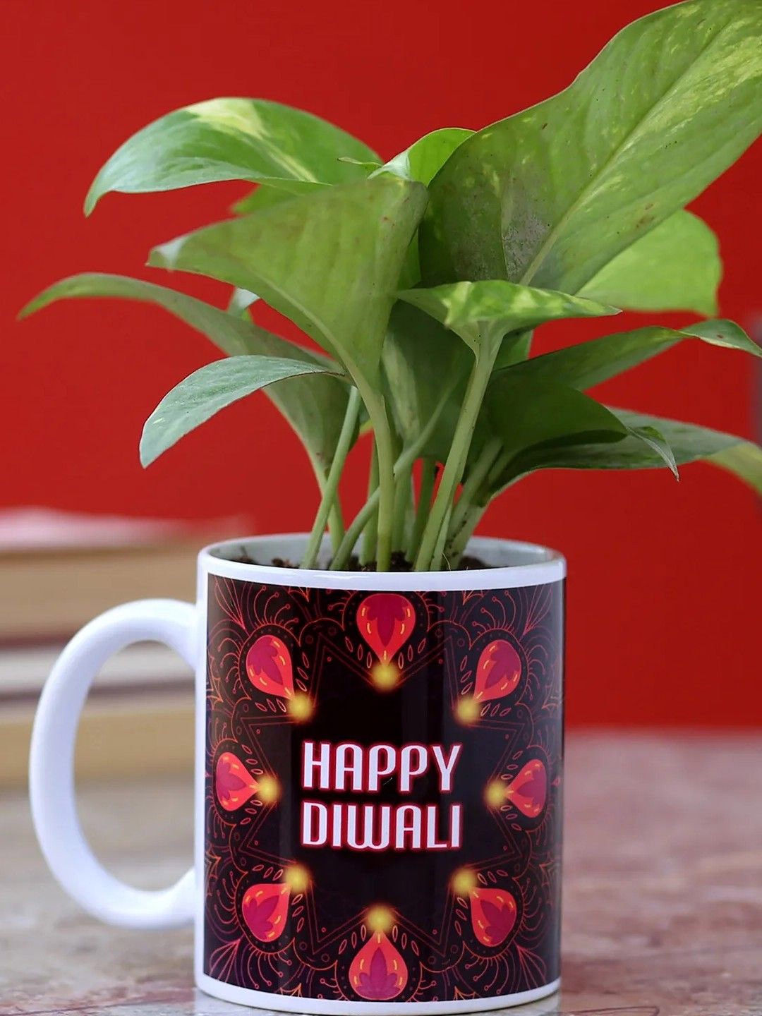

fnp Green Money Plant With Ceramic Mug