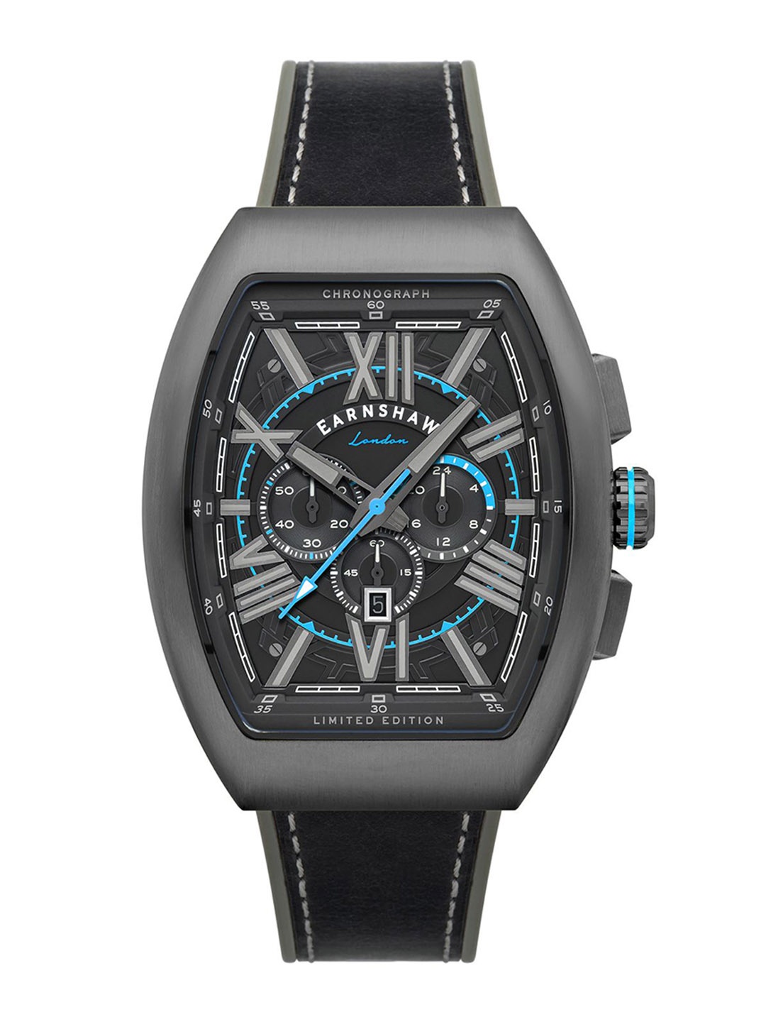 

EARNSHAW Men Dial & Leather Straps Analogue Chronograph Watch ES-8270-07, Grey