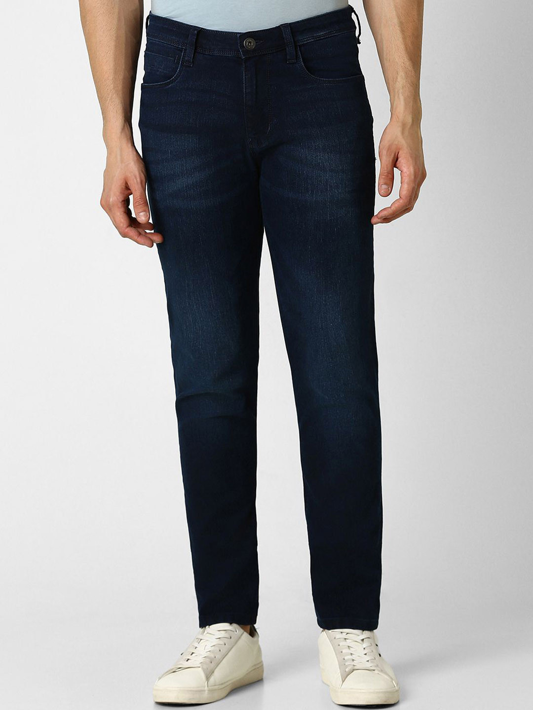 

VAN HEUSEN DENIM LABS Men Skinny Fit Mid-Rise Clean Look Light Fade Jeans, Navy blue