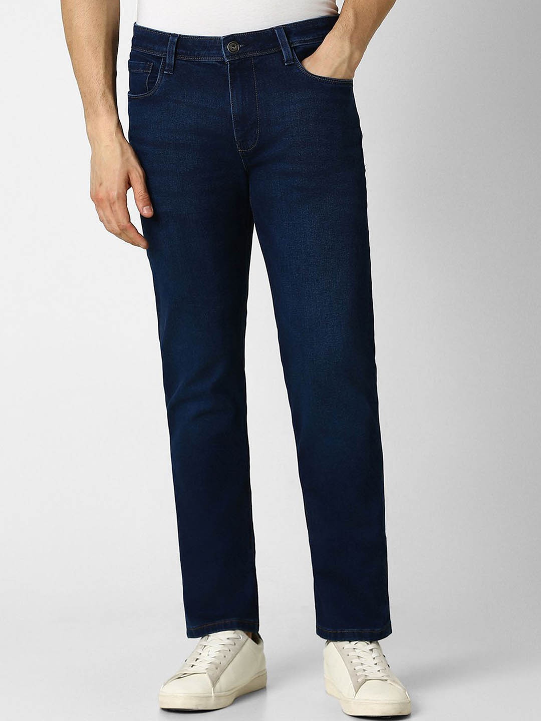 

VAN HEUSEN DENIM LABS Men Slim Fit Mid-Rise Clean Look Jeans, Navy blue