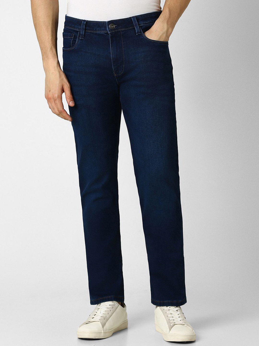 

VAN HEUSEN DENIM LABS Men Slim Fit Mid-Rise Clean Look Jeans, Navy blue