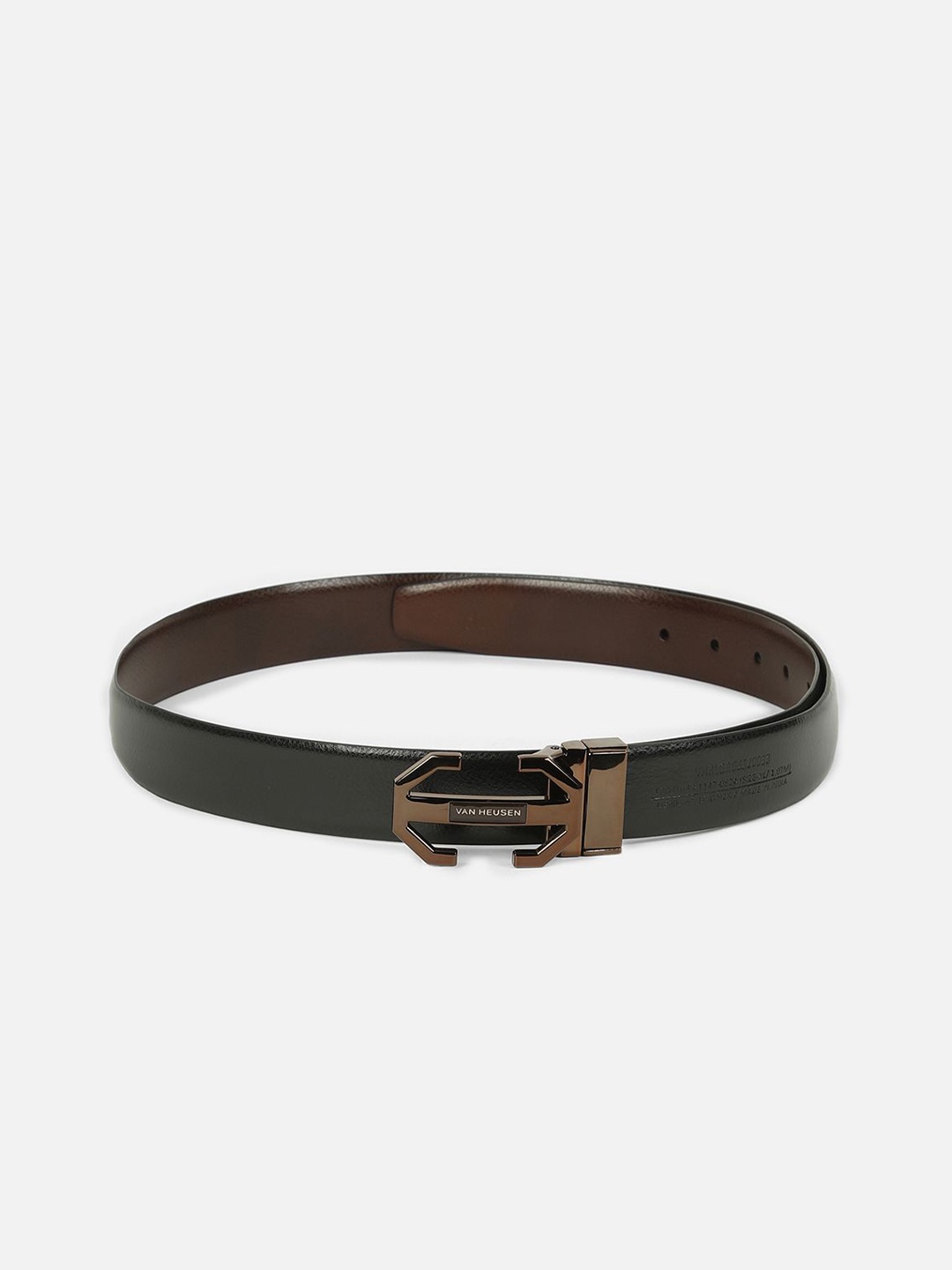 

Van Heusen Men Textured Push Pin Closure Belt, Brown