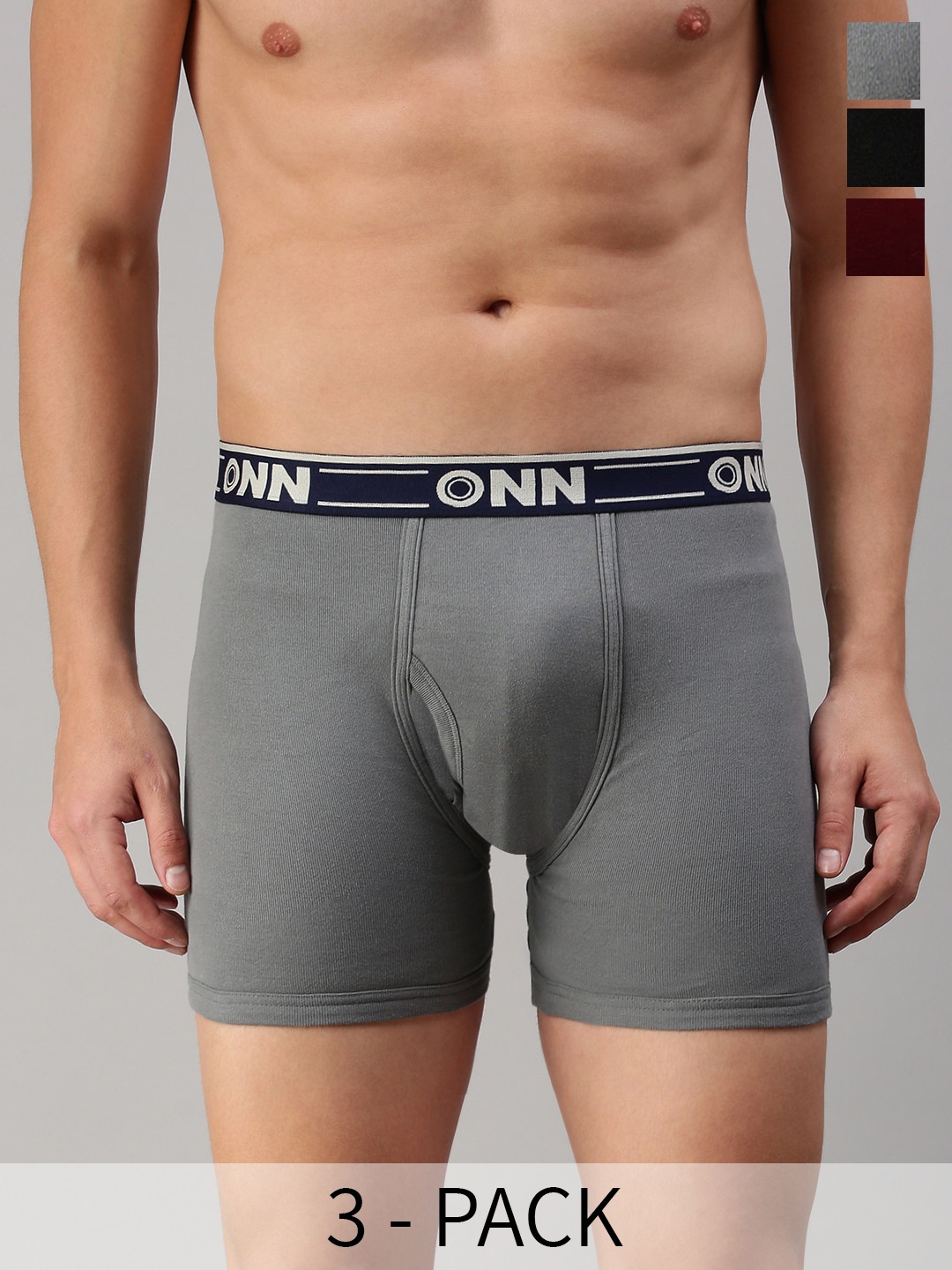 

ONN Pack Of 3 Assorted Breathability Trunks ONN_357_AST2_3PC, Black