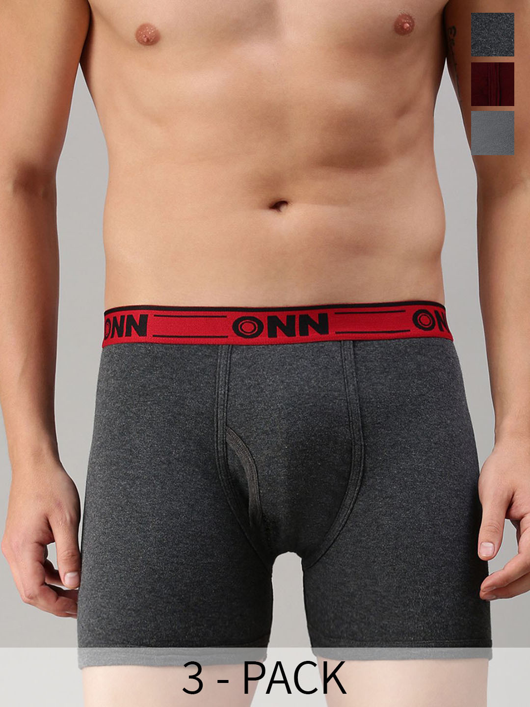 

ONN Men Pack Of 3 Long Length Trunks ONN_357_AST3_3PC, Assorted