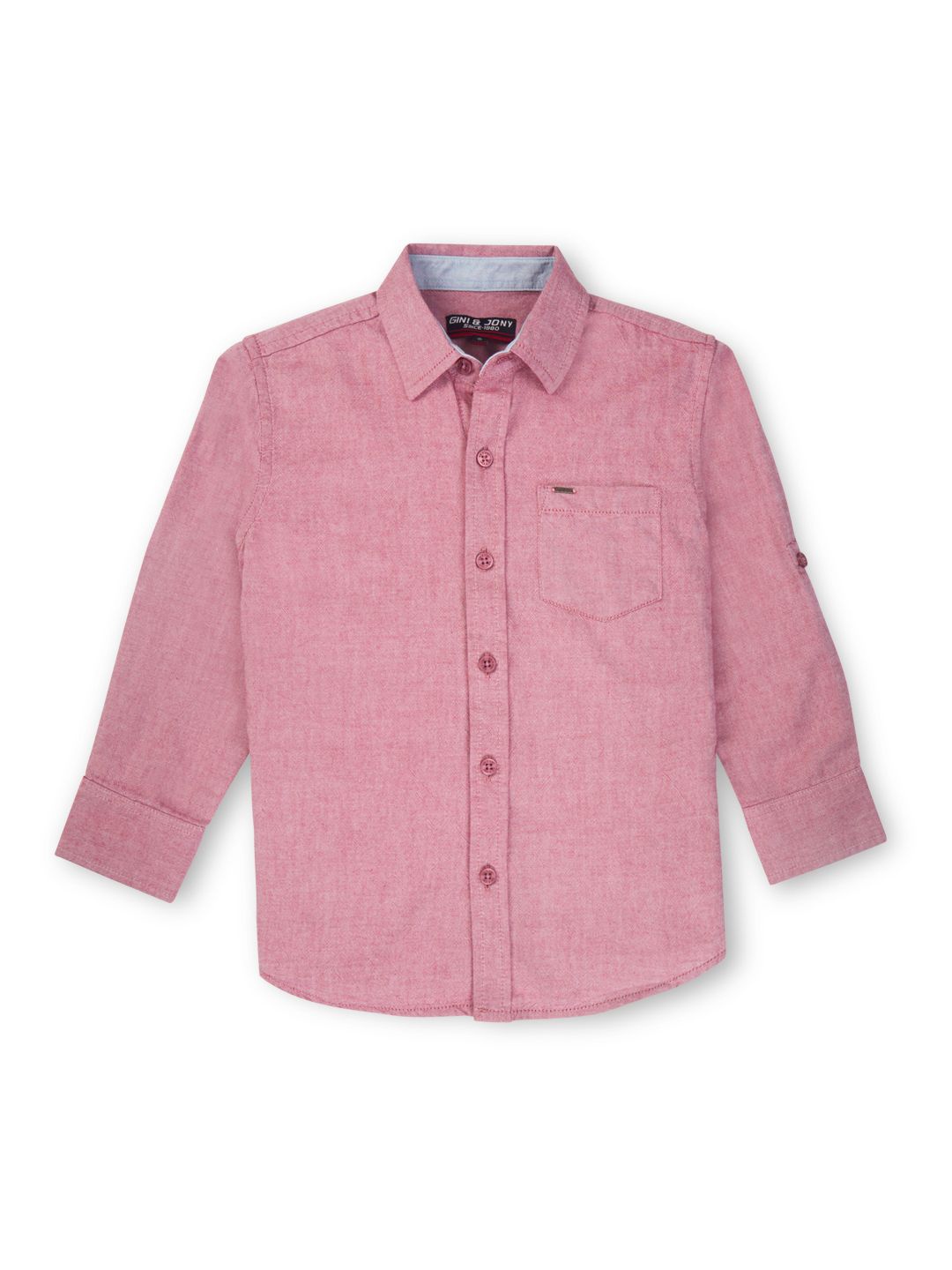 

Gini and Jony Boys Spread Collar Opaque Casual Shirt, Pink
