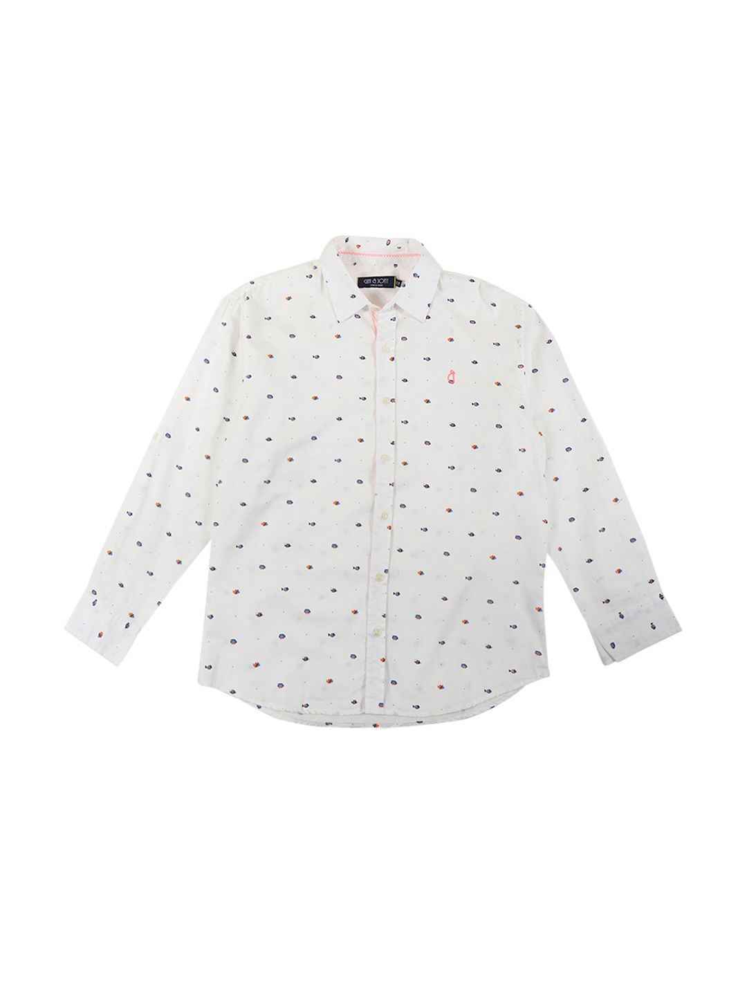 

Gini and Jony Boys Opaque Printed Casual Shirt, White