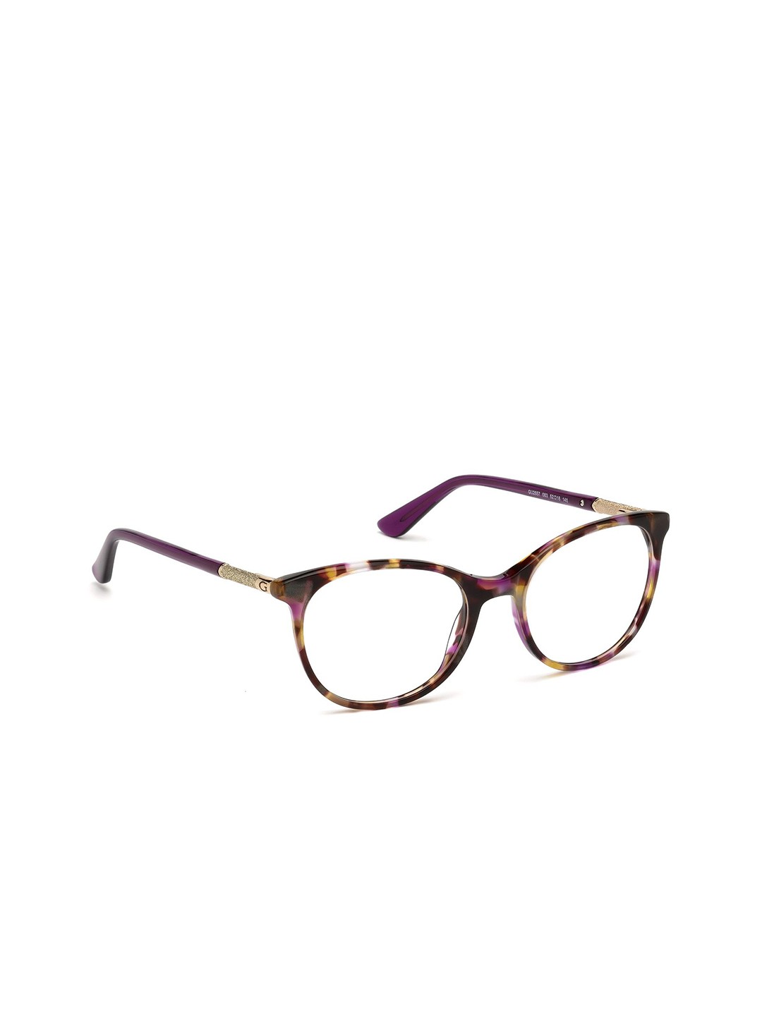 

GUESS Women Abstract Printed Full Rim Round Frames, Brown
