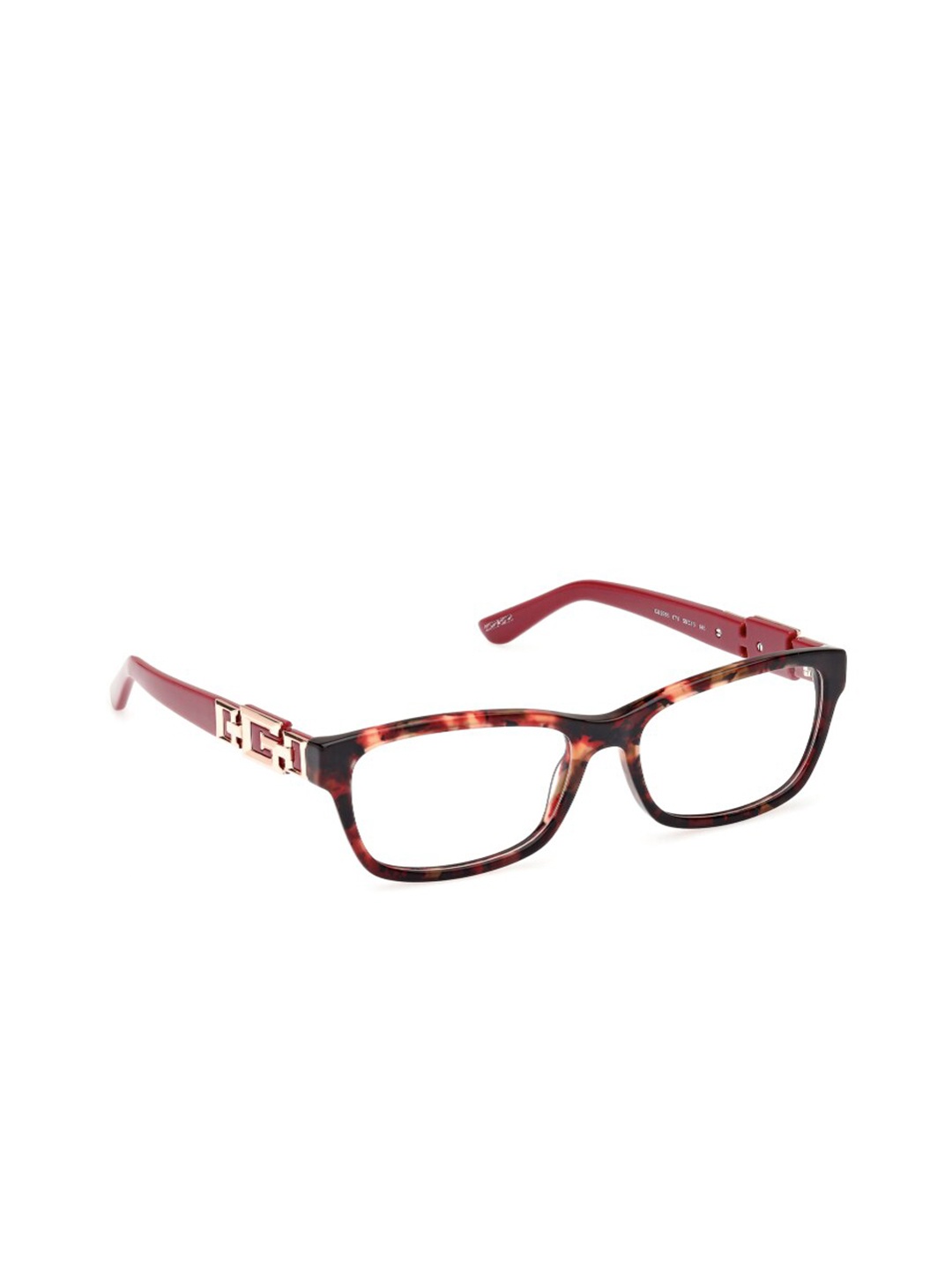 

GUESS Women Abstract Printed Full Rim Rectangle Frames, Brown