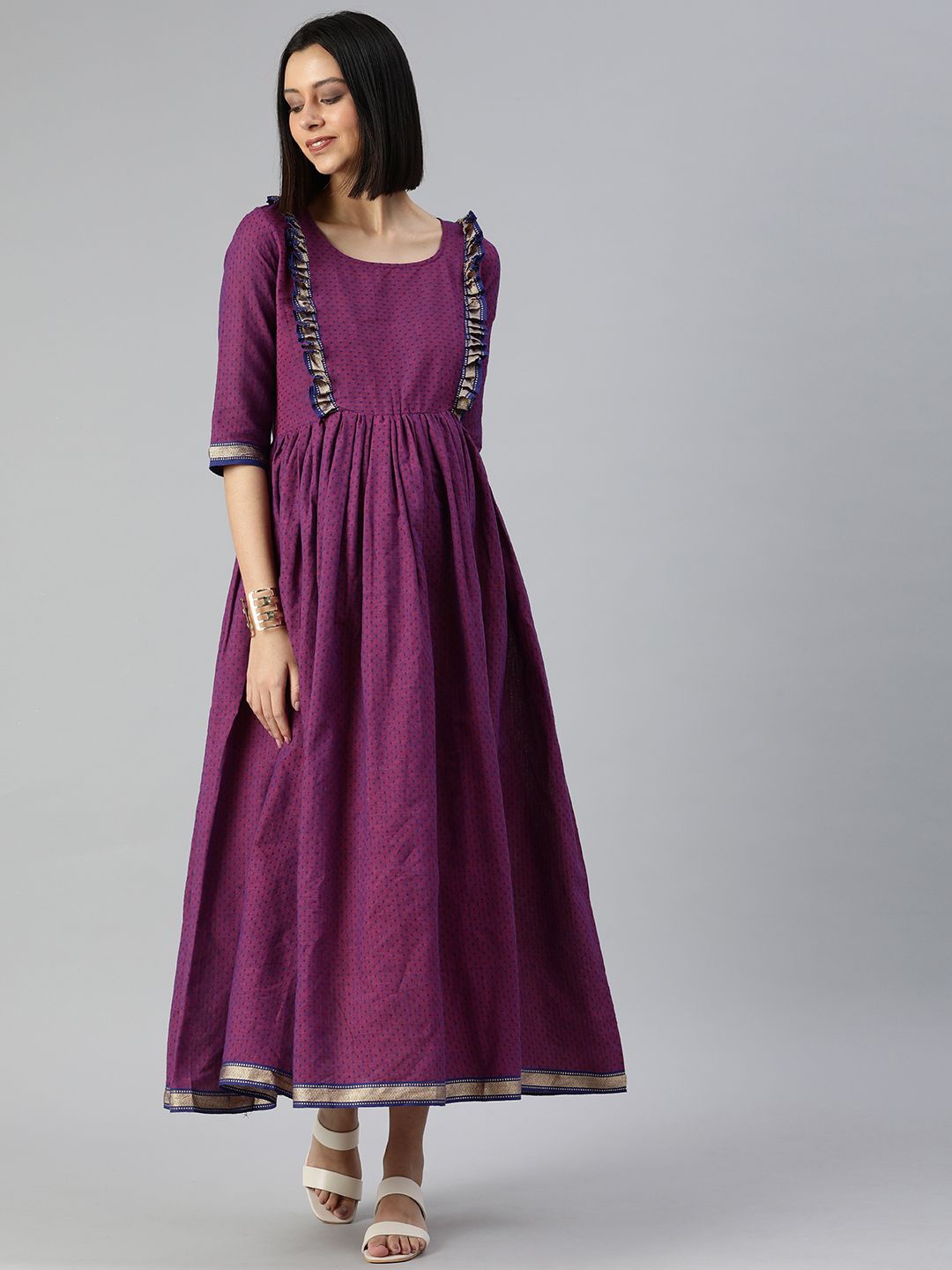 

Swishchick Women Maternity Maxi Dress, Purple