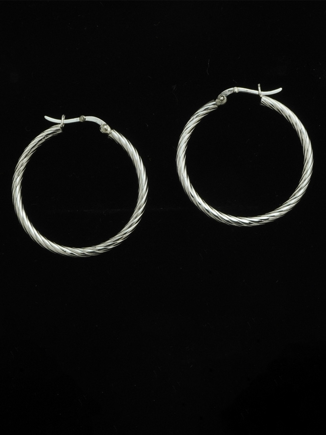 

925 SILLER 925 Sterling Silver Circular Hoop Bali Earrings