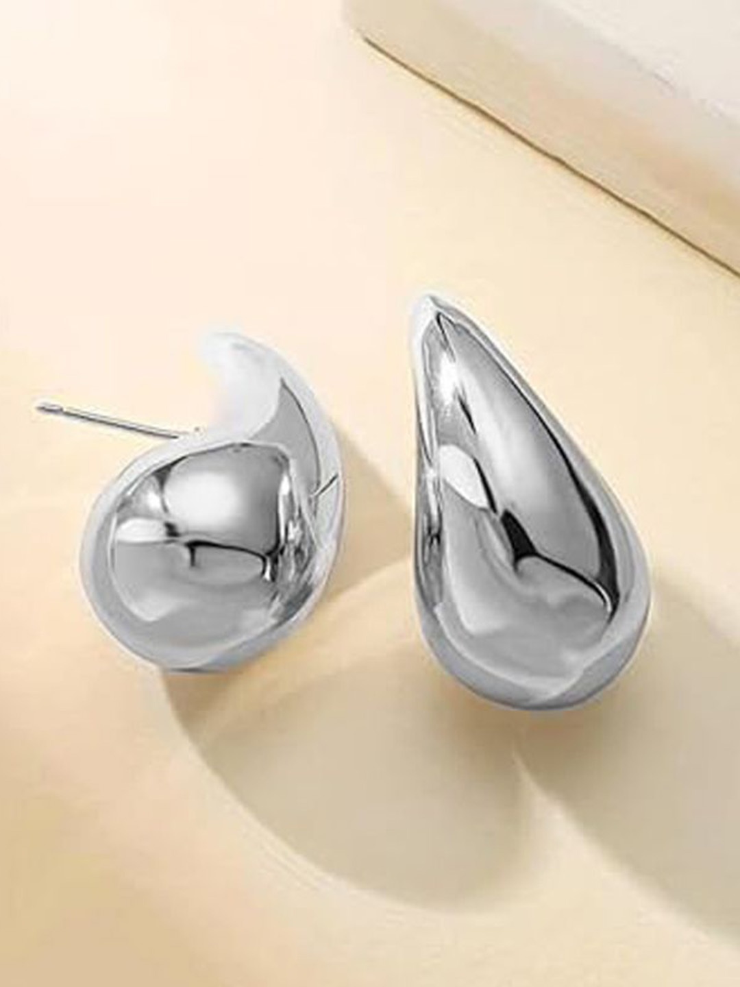 

925 SILLER Rhodium-Plated Silver Contemporary Drop Earrings