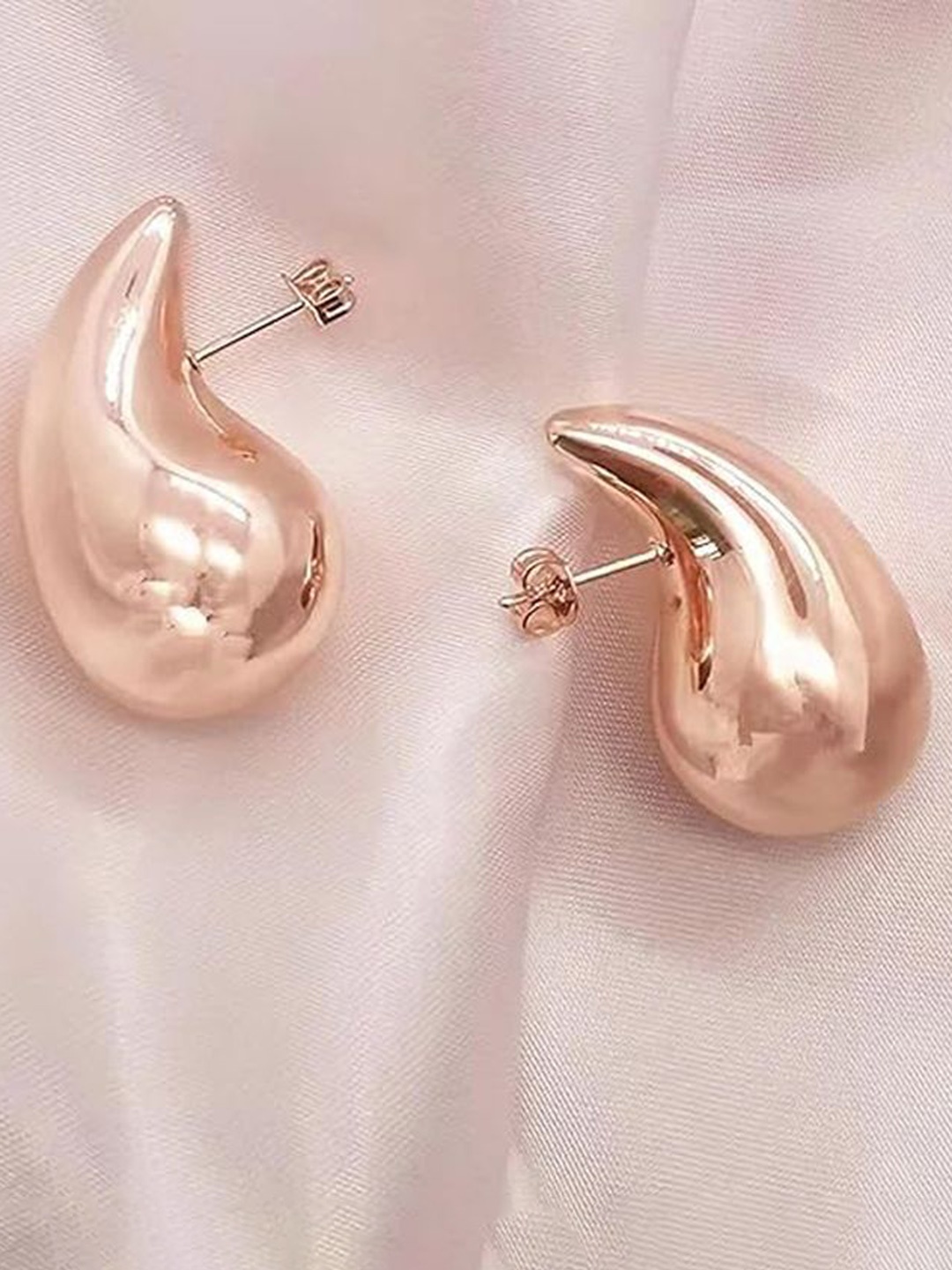 

925 SILLER Contemporary Rhodium Plated Studs Earrings, Rose gold