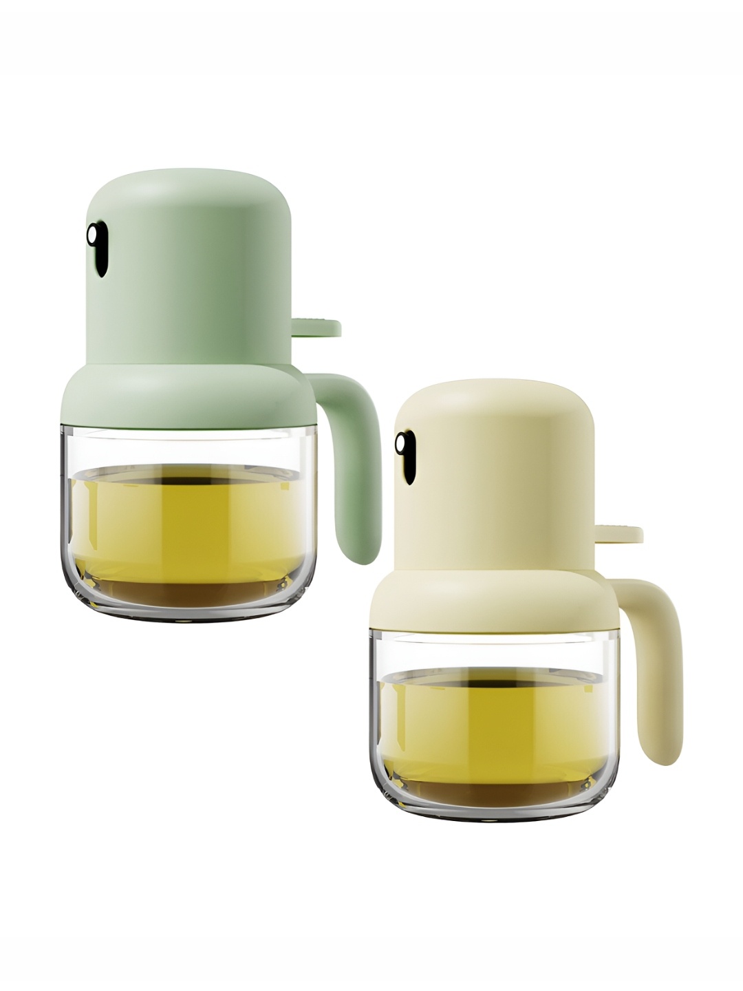 

P-Plus International Green & White 2 Pieces Glass Oil Sprayer Bottles