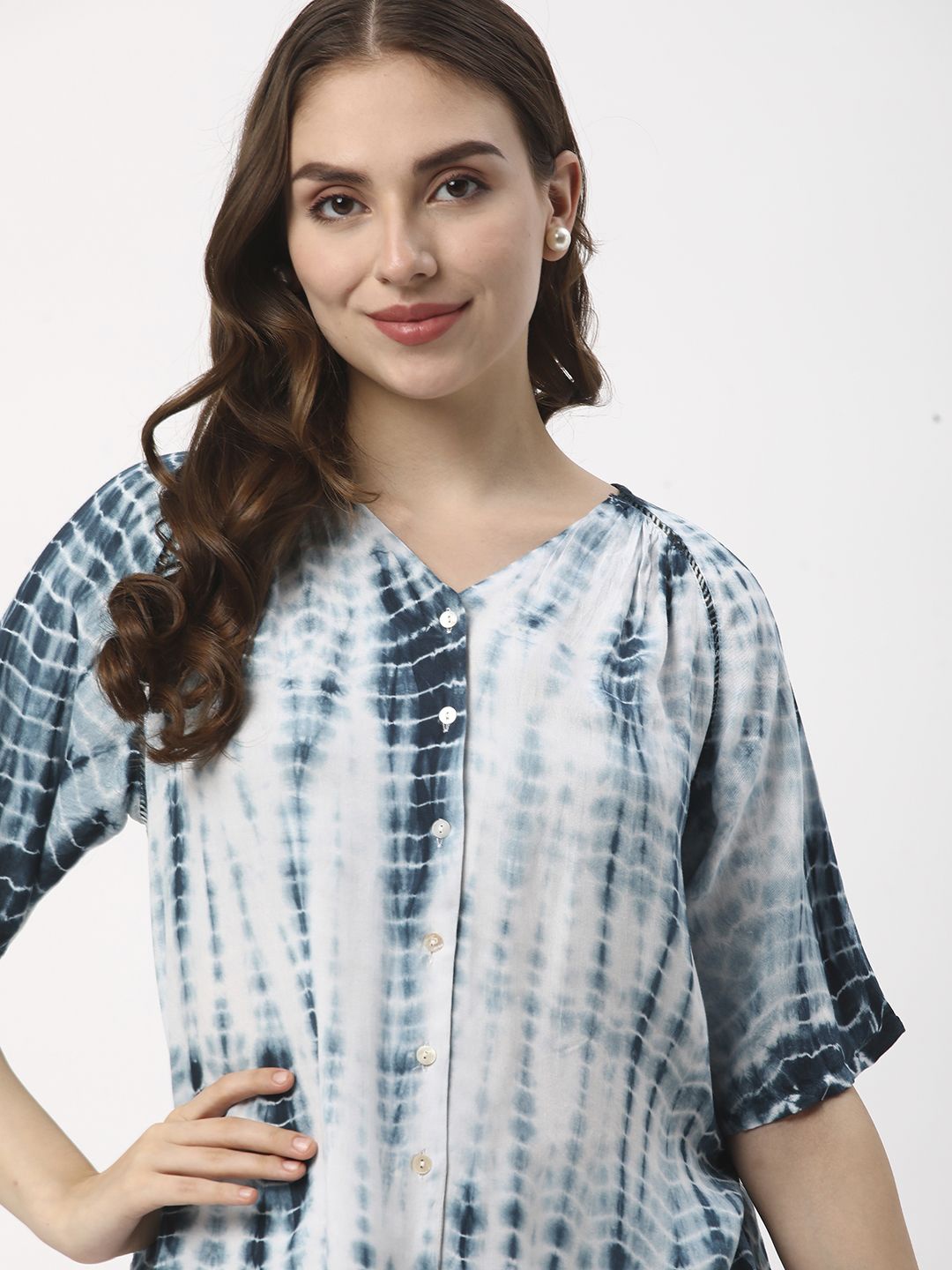 

R&B Dyed Tie and Dye Top, Blue