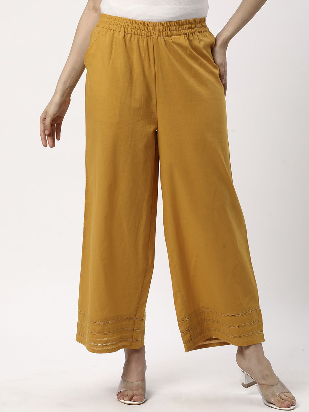 

R&B Solid Women Trousers, Grey