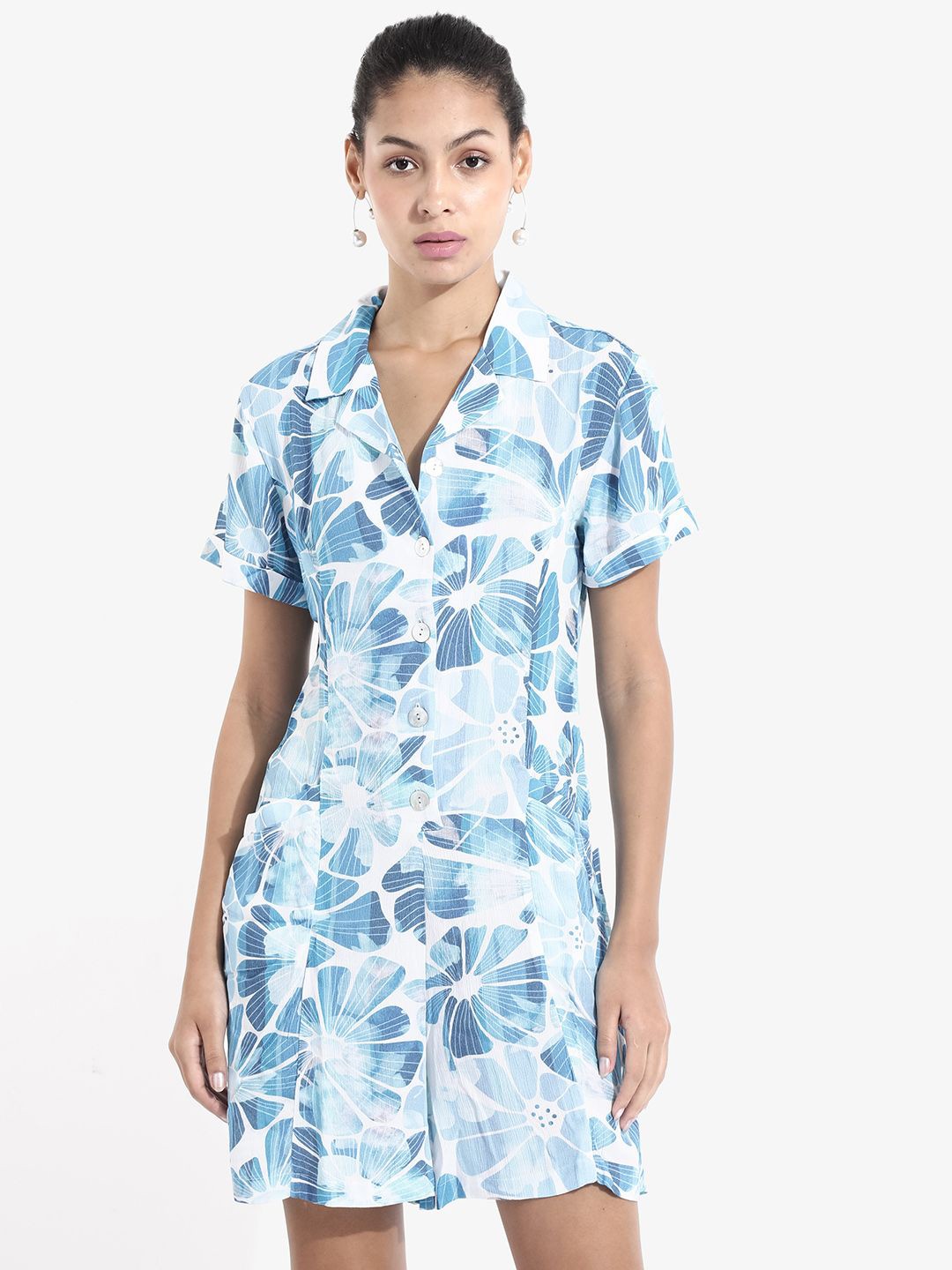 

RAREISM Floral Print A-Line Dress, Blue