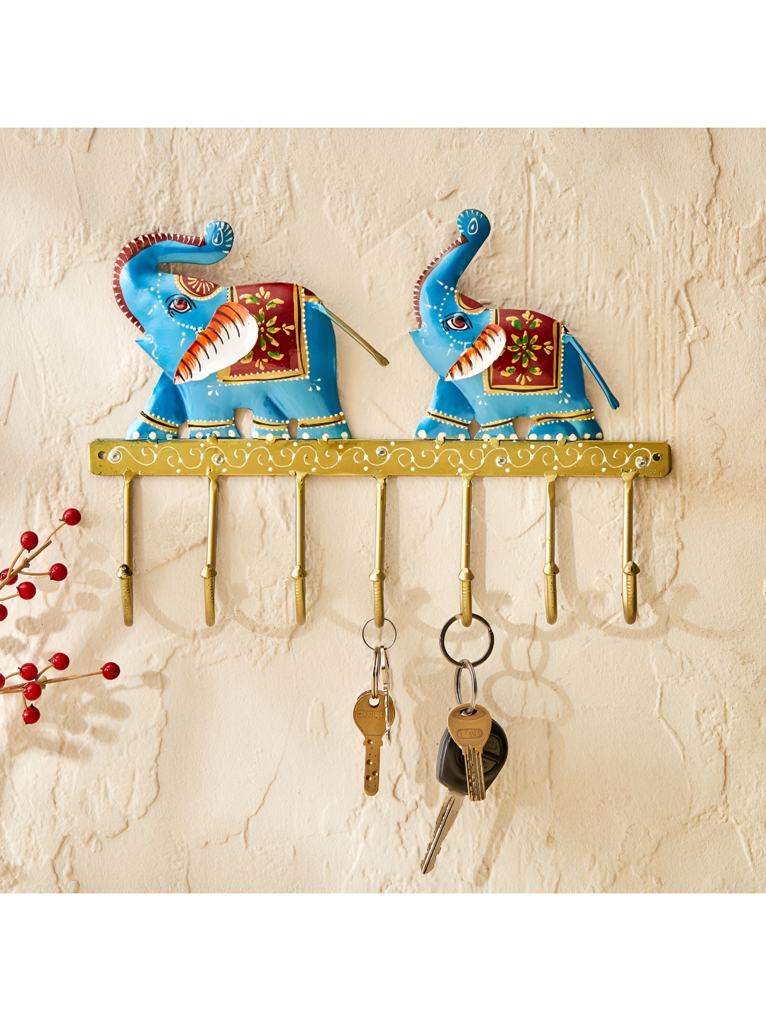 

Home Centre Corsica Blue Iron Elephant Multi Hooks