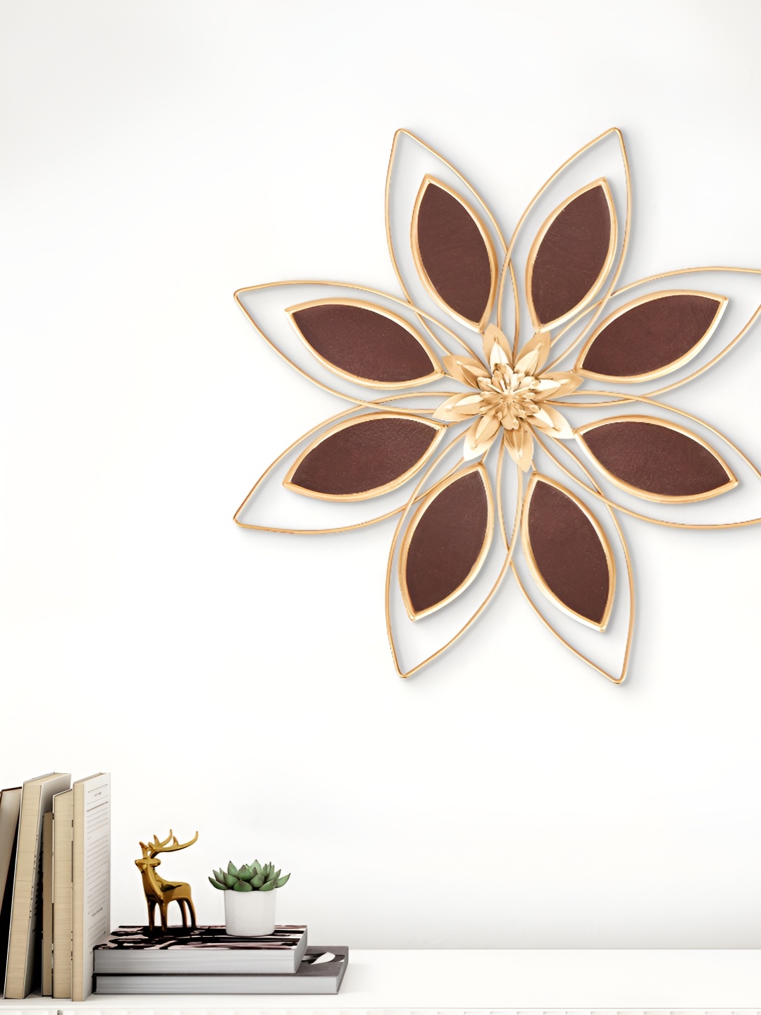 

Home Centre Panorama Ather Yellow & Brown Metal Floral Wall Decor, Gold