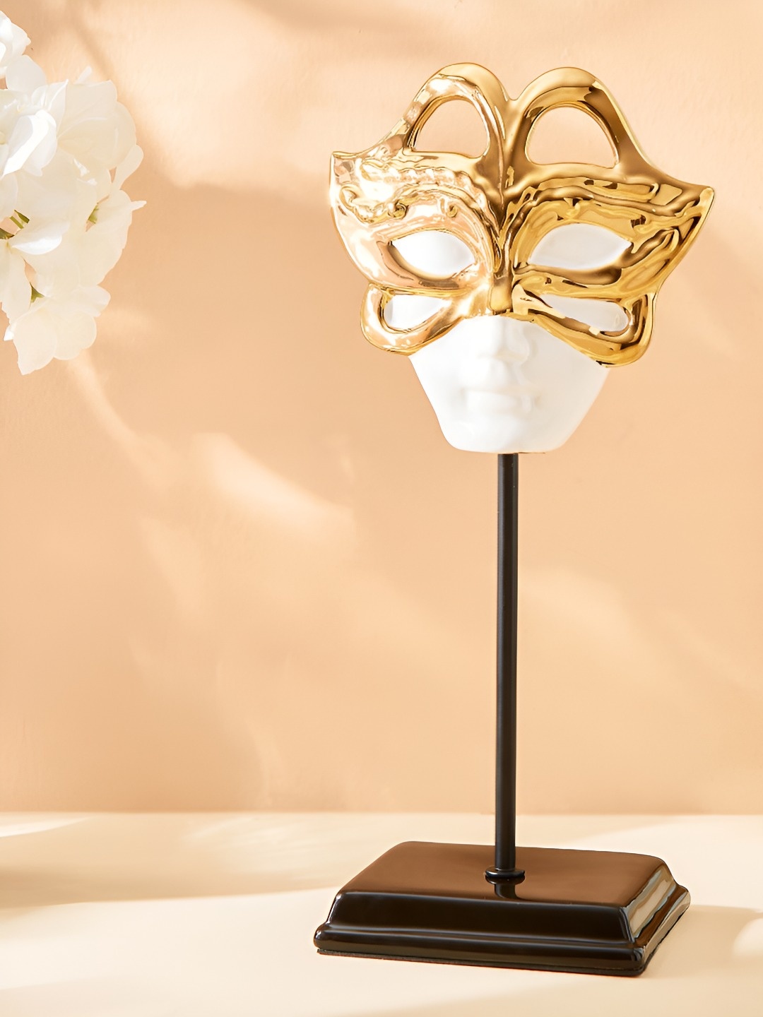 

Home Centre White Mask Table Accent Showpiece