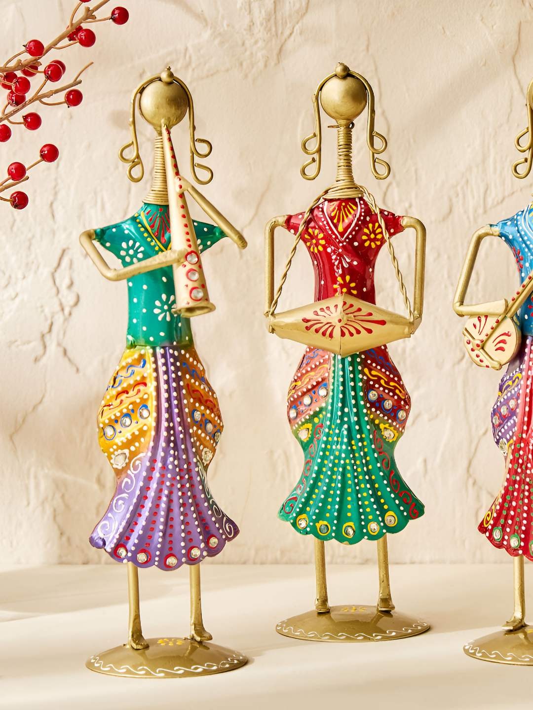 

Home Centre Red 3 Pieces Doll Figurine Showpiece