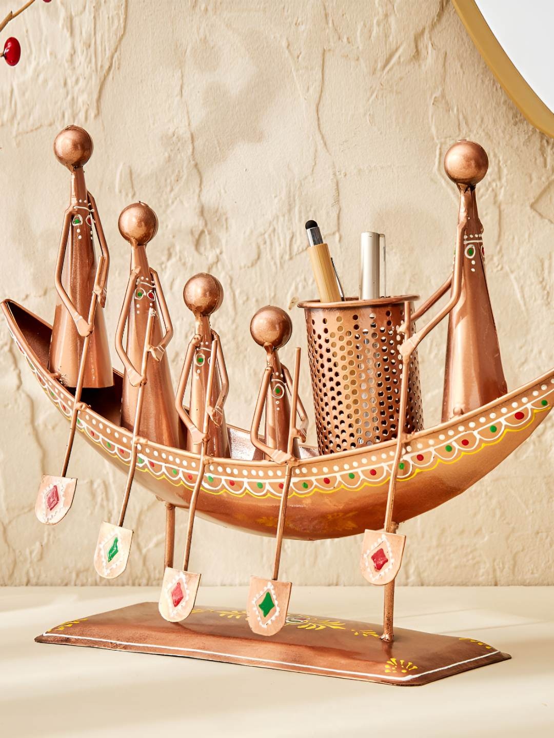 

Home Centre Corsica Self Design Copper-Toned Musician Boat Iron Pen Stand
