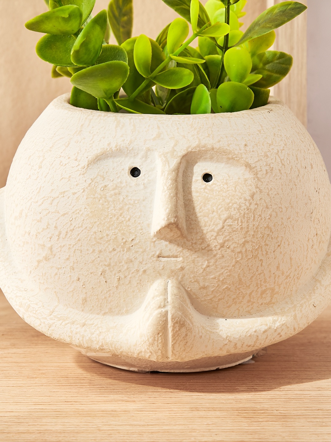 

Home Centre Off White Textured Cement Planter