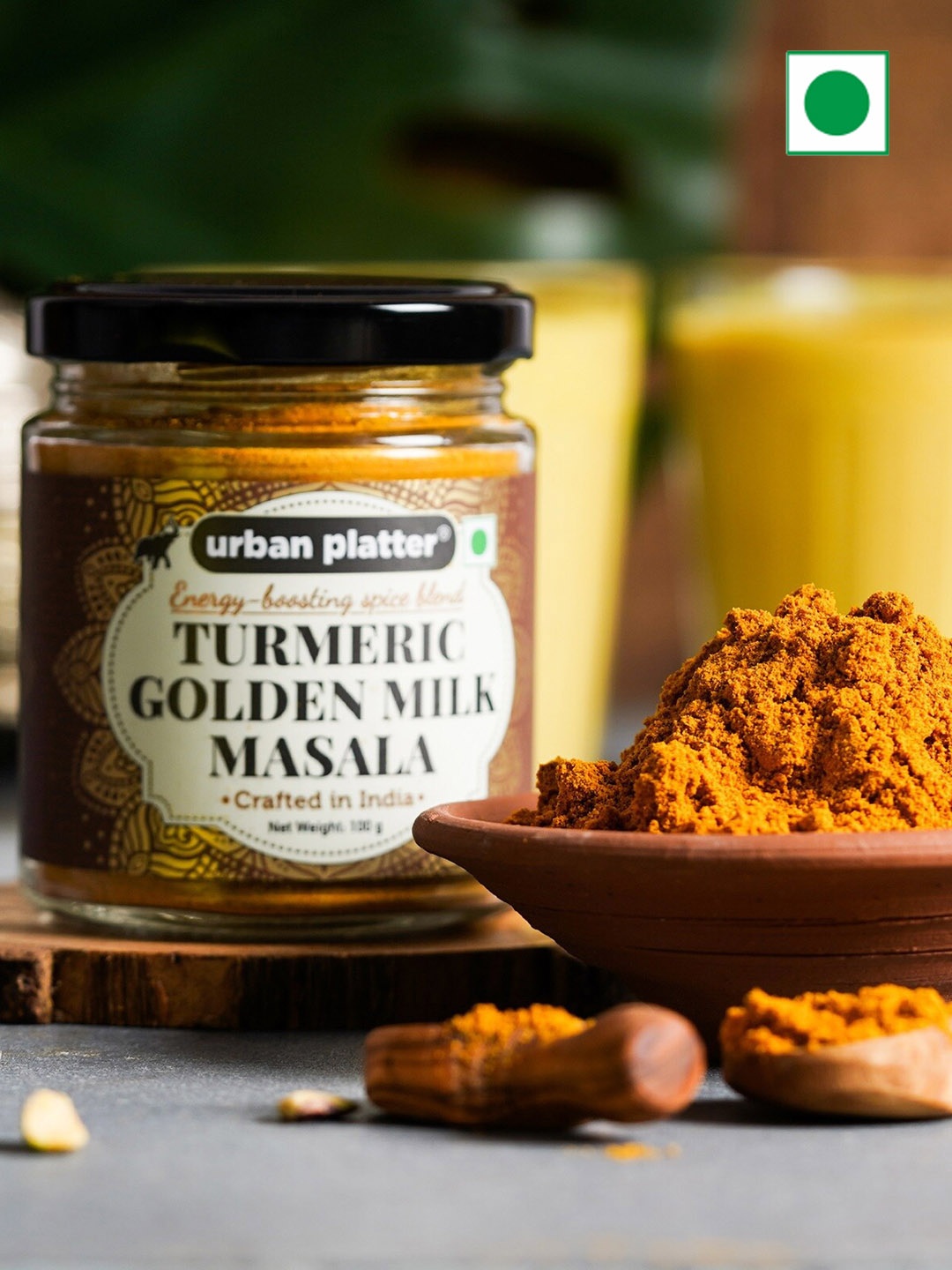 

URBAN PLATTER Turmeric Golden Milk Masala -100g, Yellow