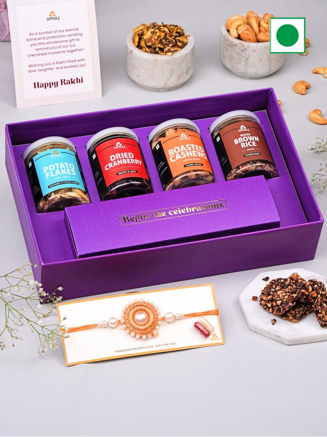 

Omay Foods Rakhi Special Delights Assorted Gift Set, Purple