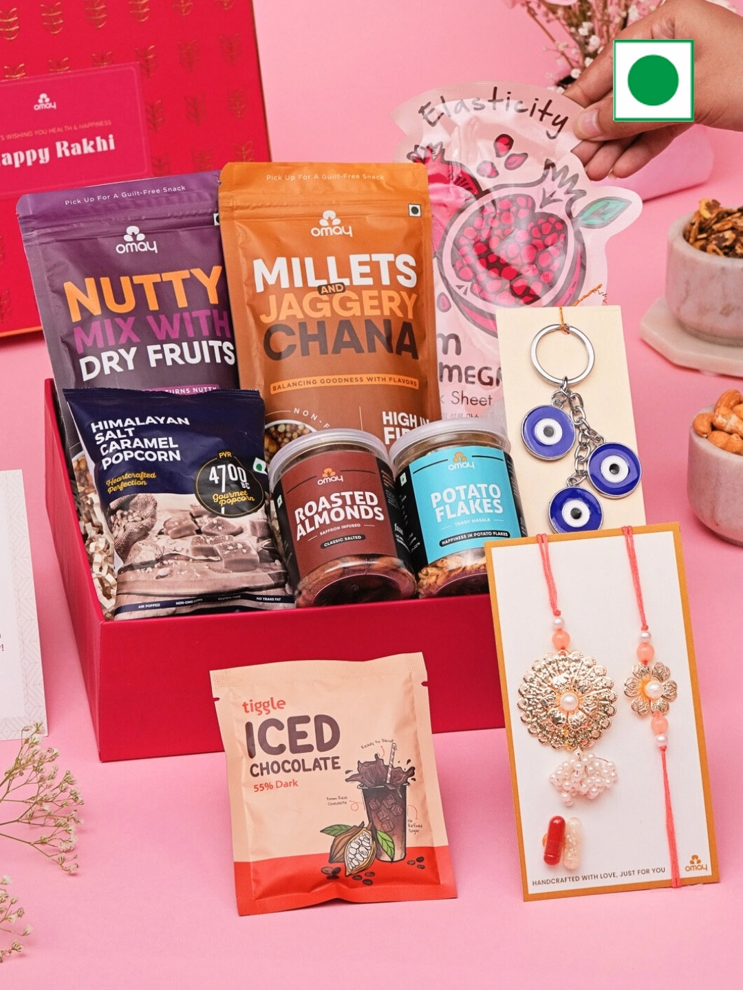

Omay Foods Luxury Delights Bhai Bhabhi Assorted Gift Box, Pink